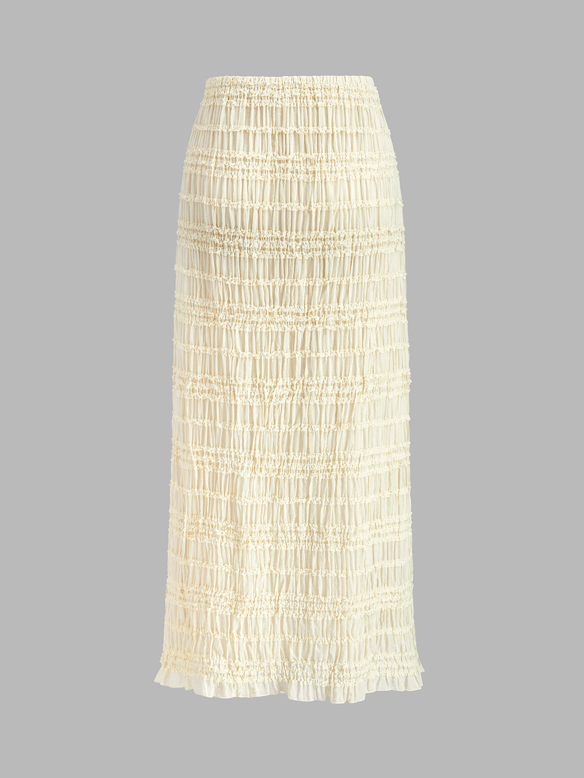 Semi-Sheer Ruffled Crop Top Skirt Set