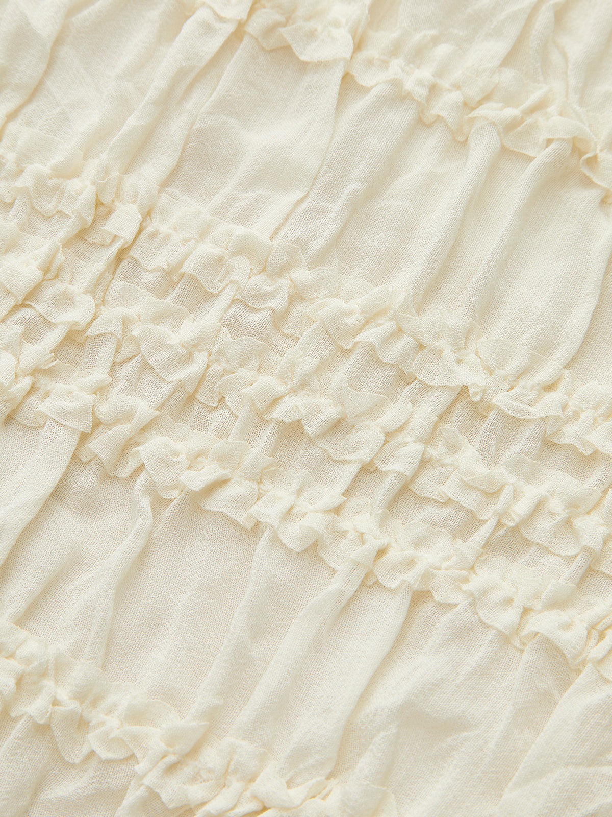 Semi-Sheer Ruffled Crop Top Skirt Set