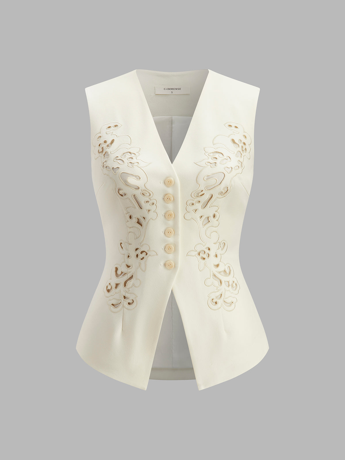 Bestickte Weste mit Knopfdetails