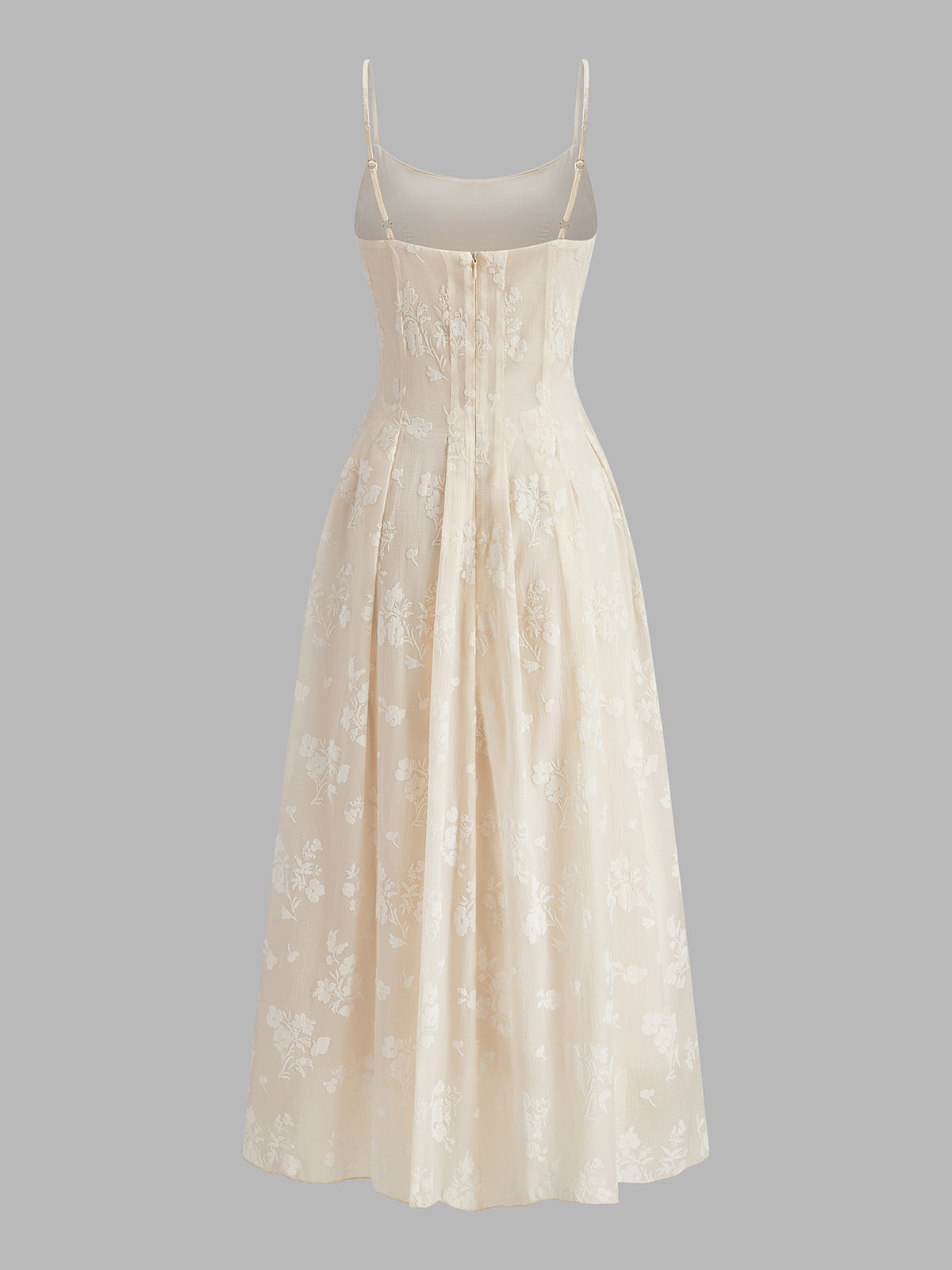 Geblümtes Jacquard-Maxikleid