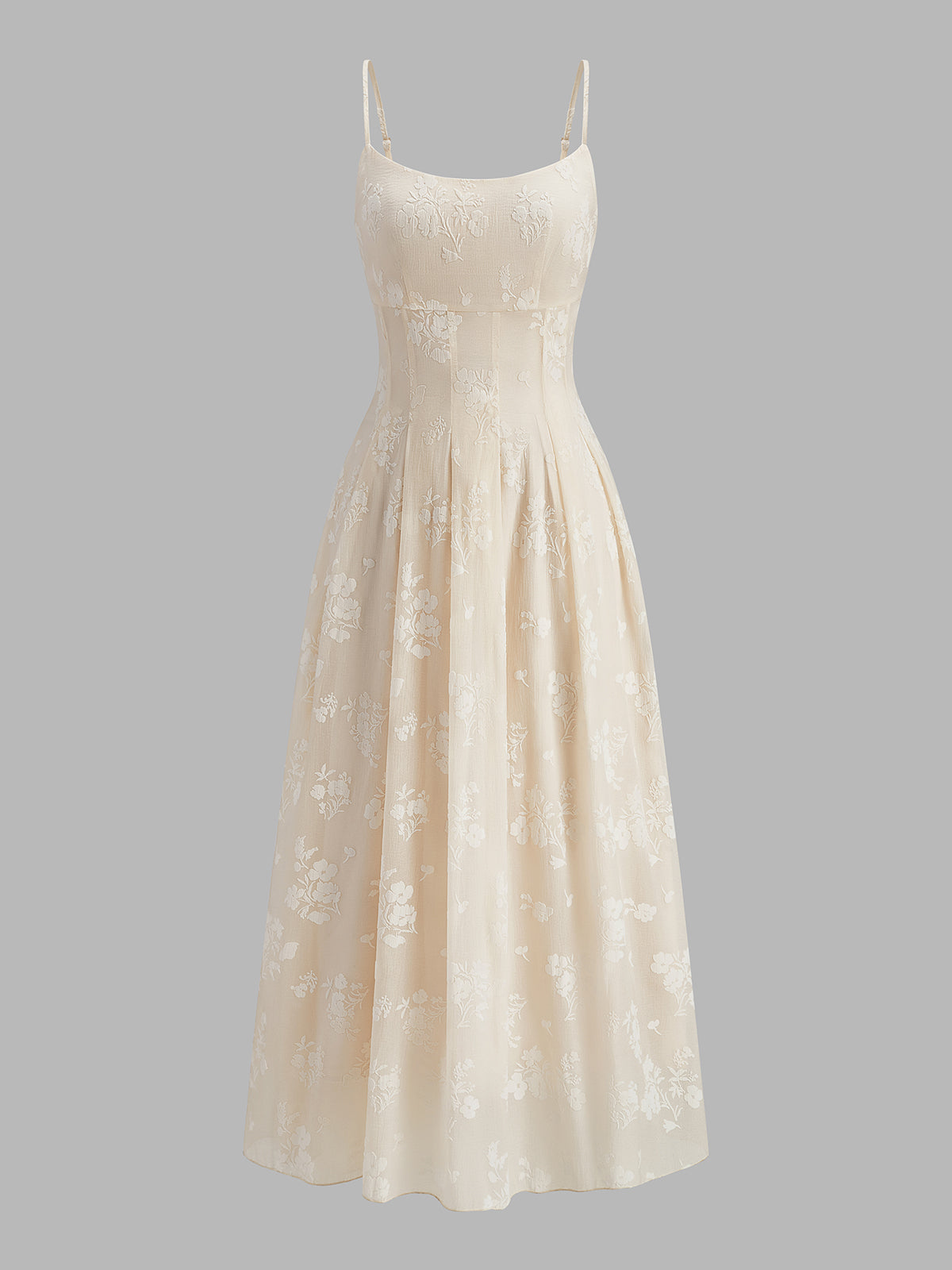 Geblümtes Jacquard-Maxikleid