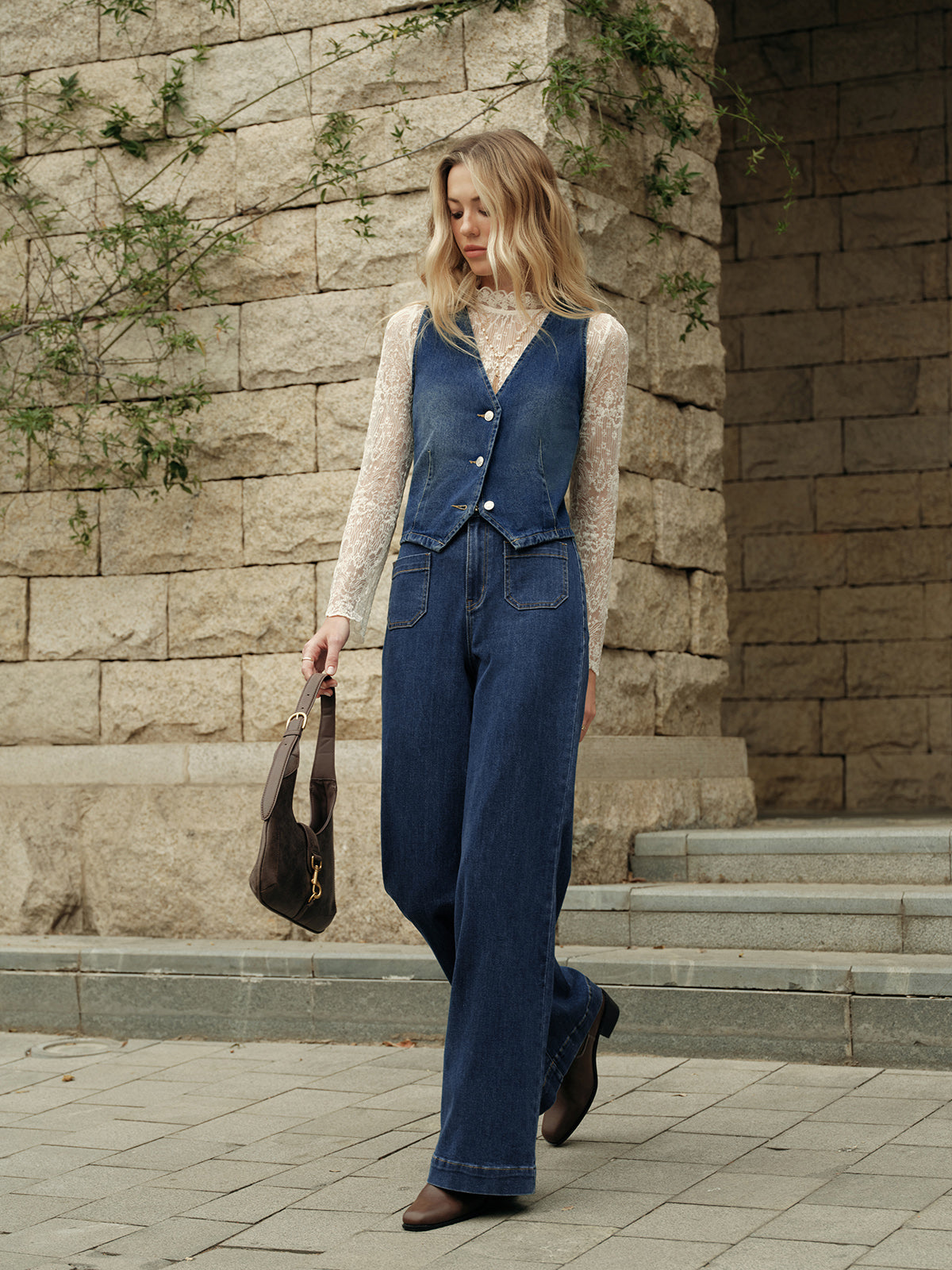 Jean évasé taille haute