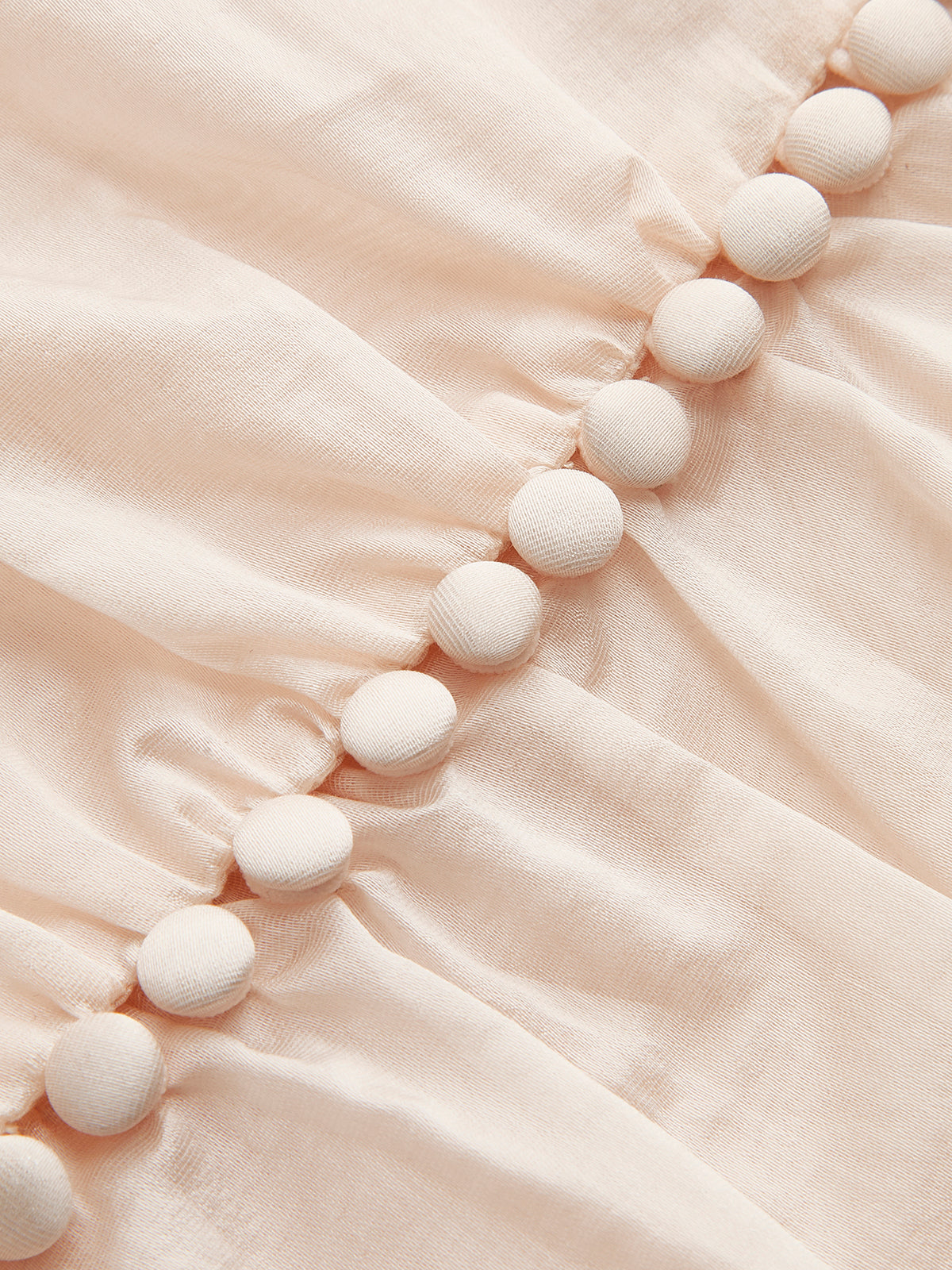 Semi-Sheer Chiffon V-Neck Ruched Blouse