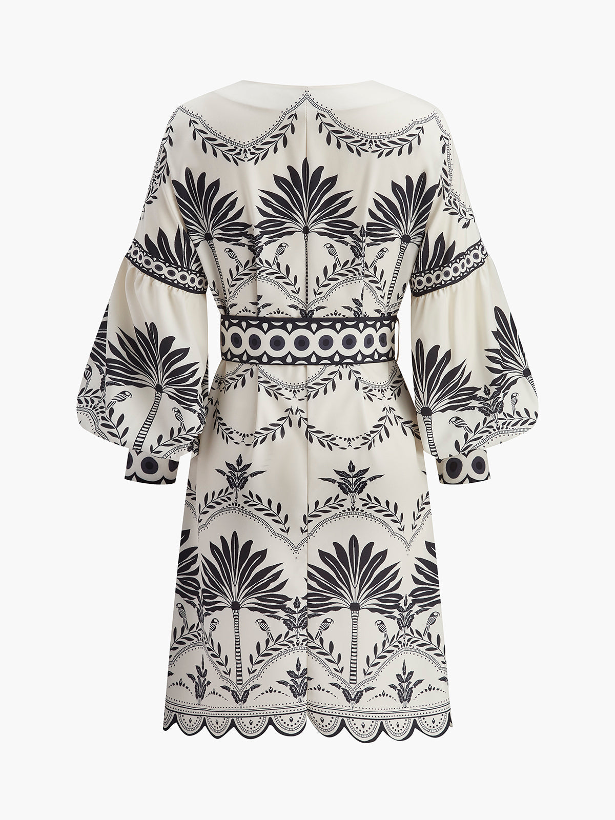 Robe ceinturée bohème à col en V