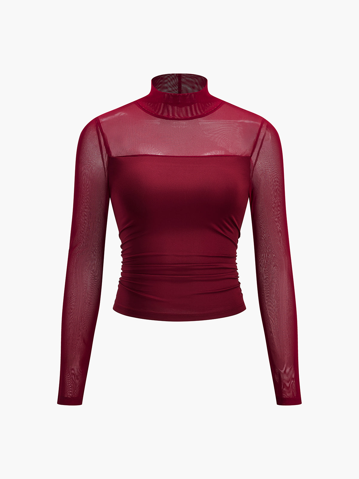 T-shirt à empiècements plissés transparents