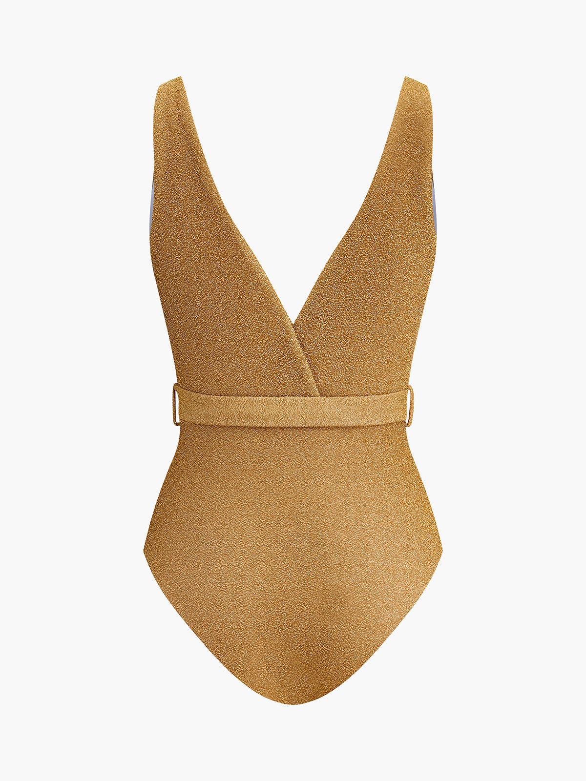 Maillot de bain une pièce col V ceinturé