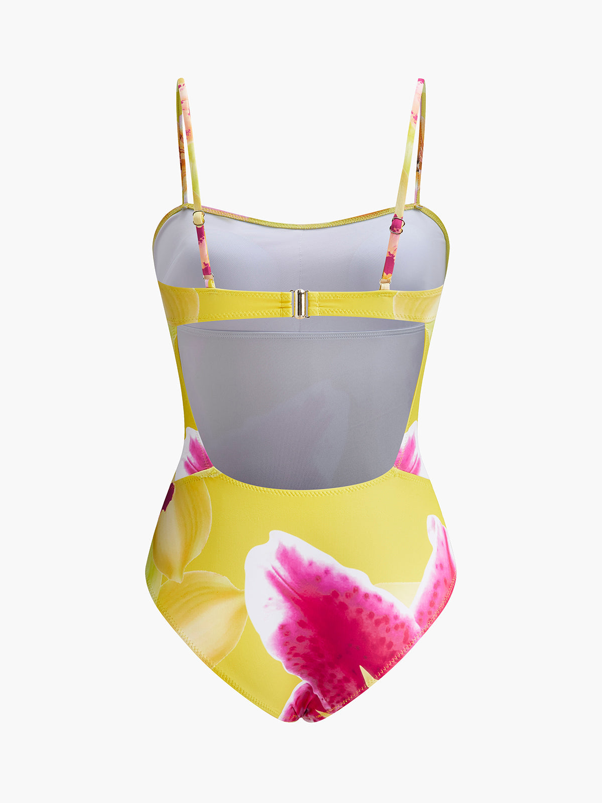 Maillot de bain une pièce ajouré à motif floral en jersey