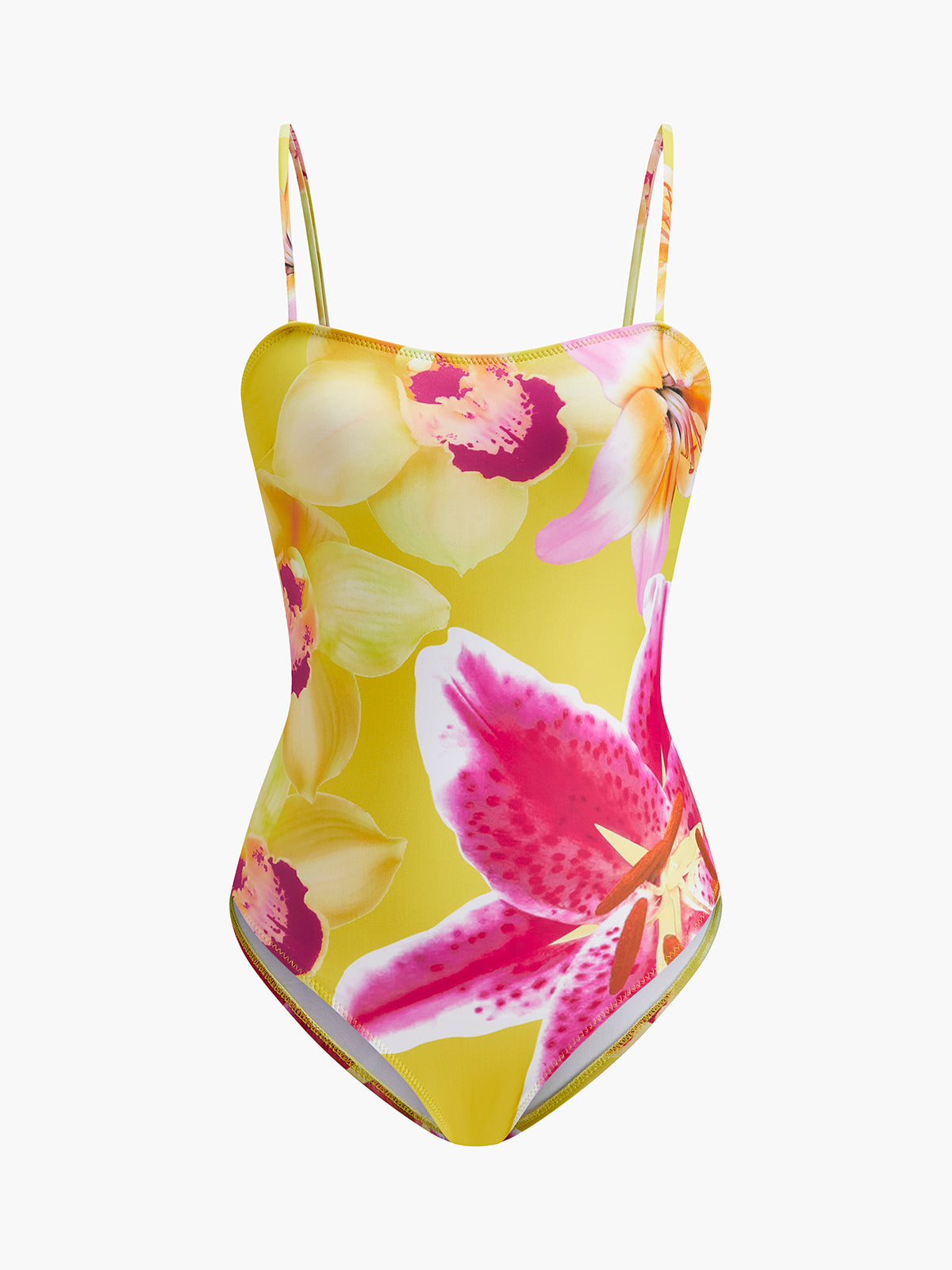 Maillot de bain une pièce ajouré à motif floral en jersey