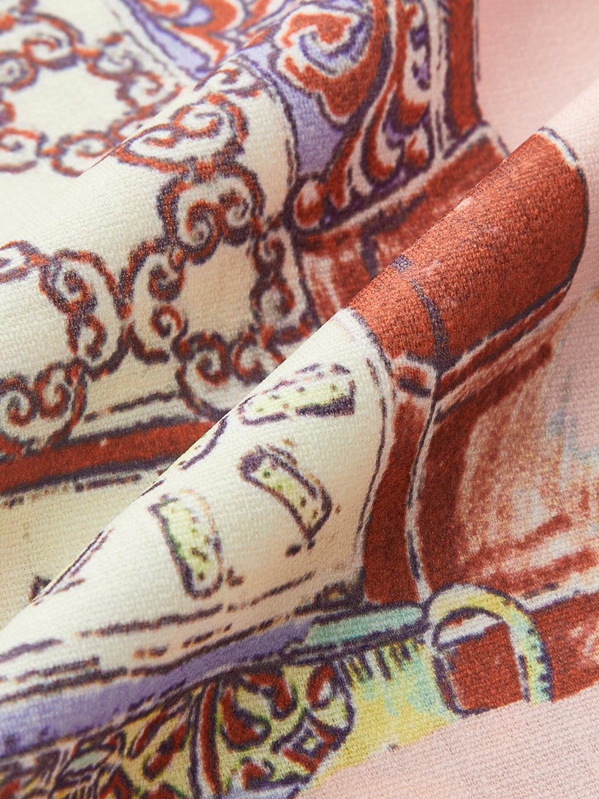 Robe imprimée à col montant avec ceinture
