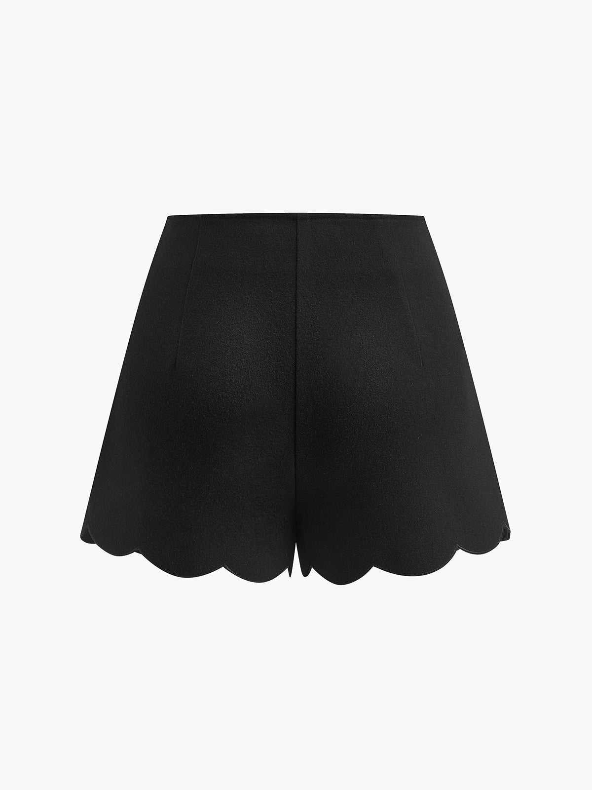 Skort mit gewelltem Saum und seitlicher Knopfleiste
