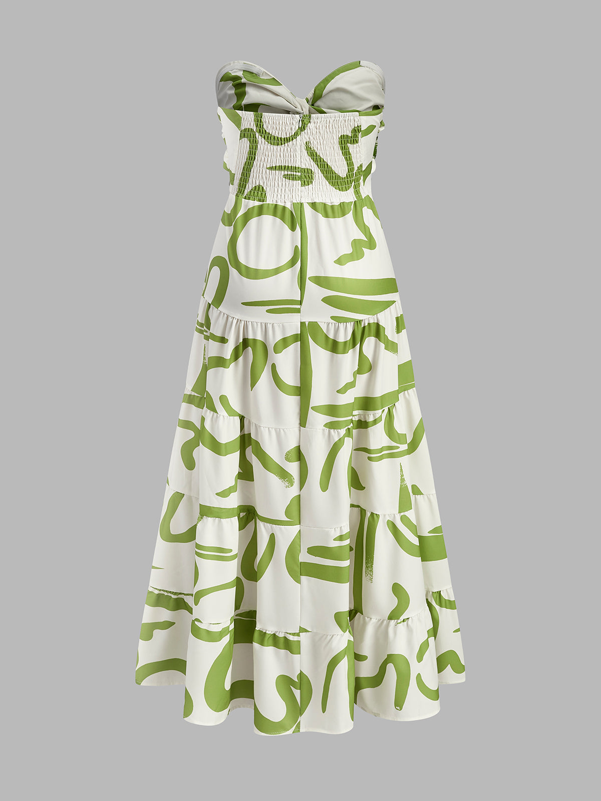 Robe plissée bustier sans bretelles à devant torsadé