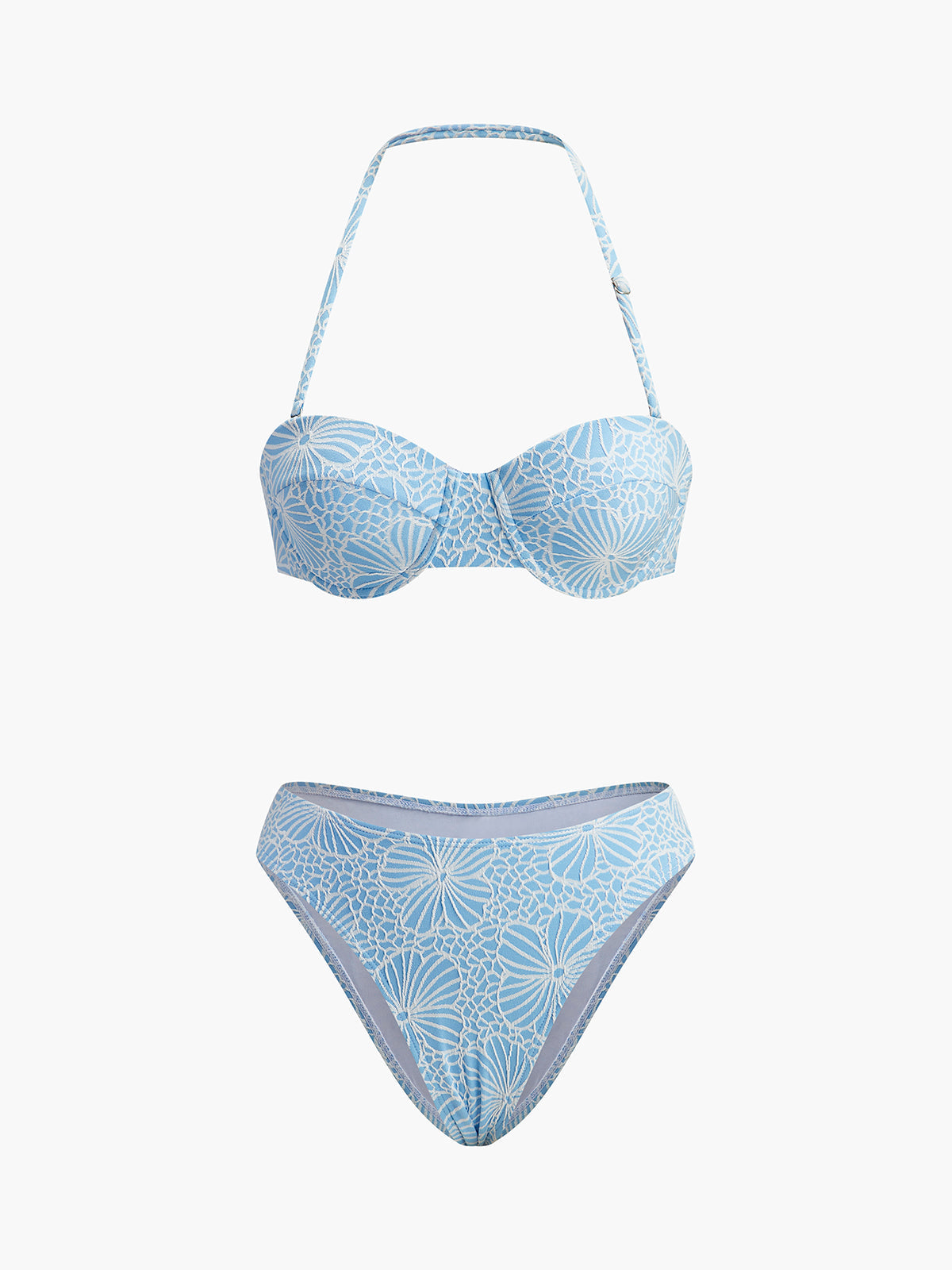 Bikini-Set mit abnehmbaren Trägern und Spitze