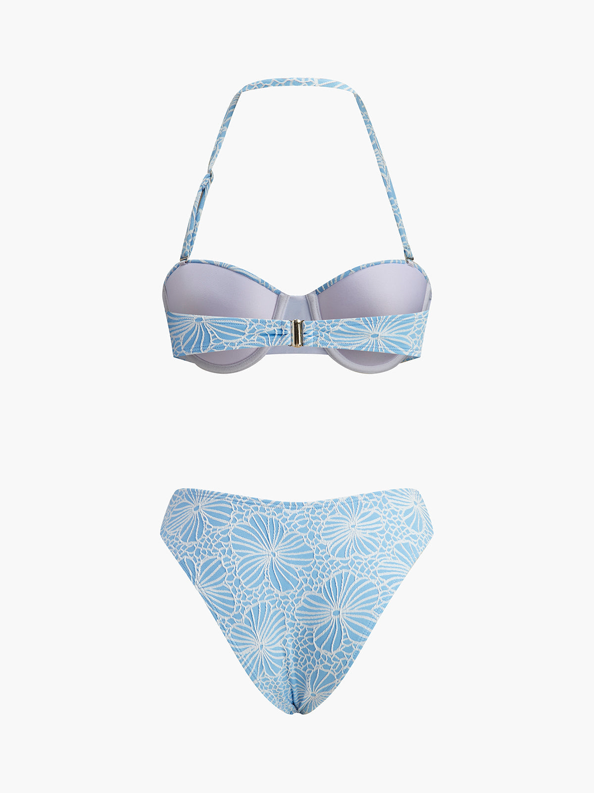 Bikini-Set mit abnehmbaren Trägern und Spitze