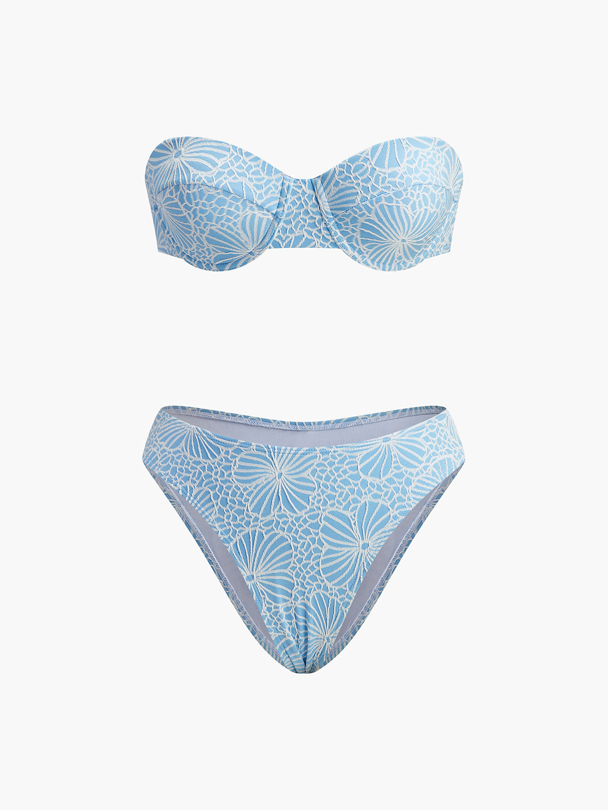 Bikini-Set mit abnehmbaren Trägern und Spitze