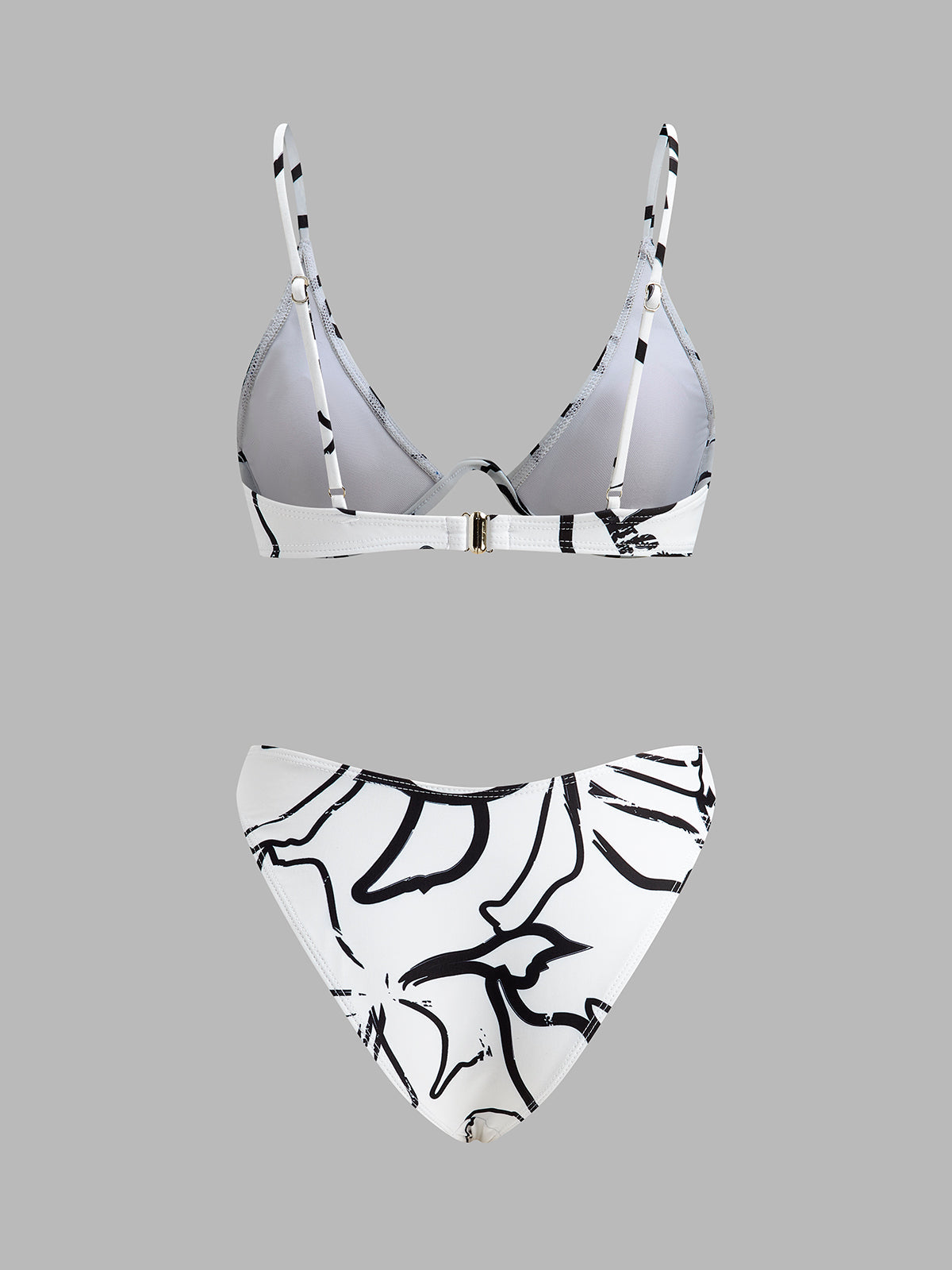 Bikini-Set mit Dreieckstop und abstraktem Print