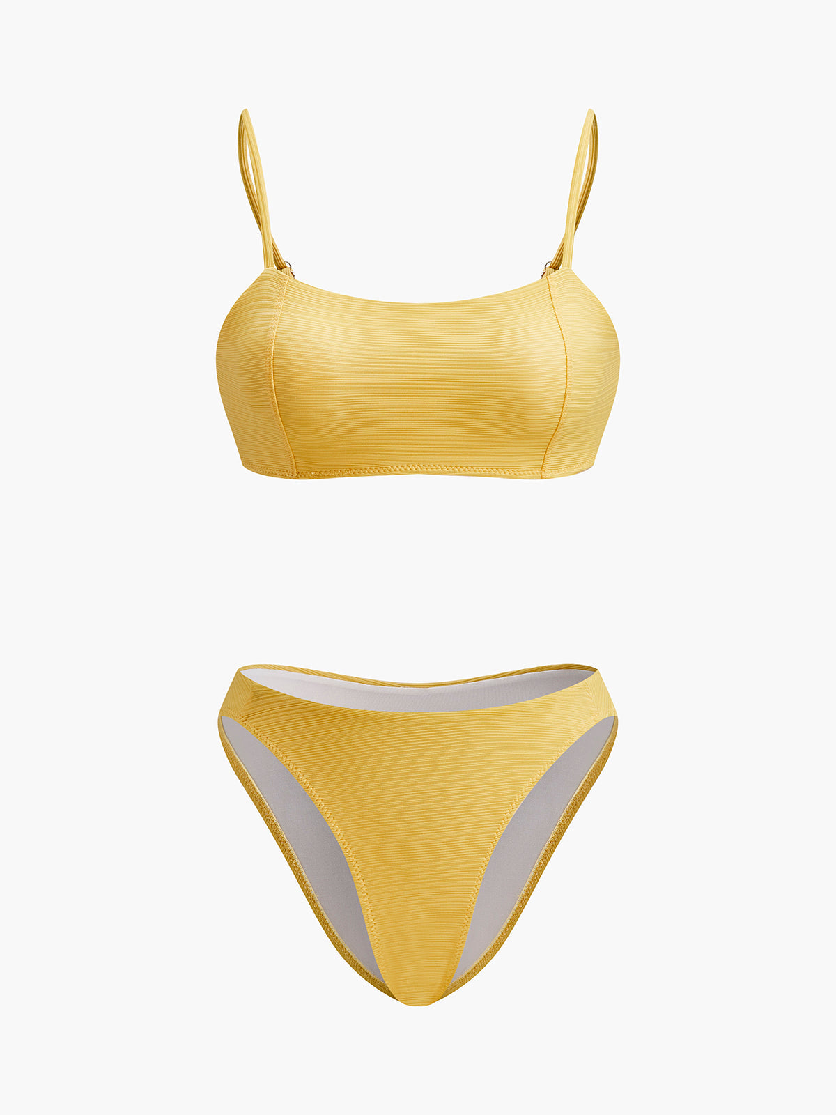 Strukturiertes Bikini-Set mit U-Boot-Ausschnitt