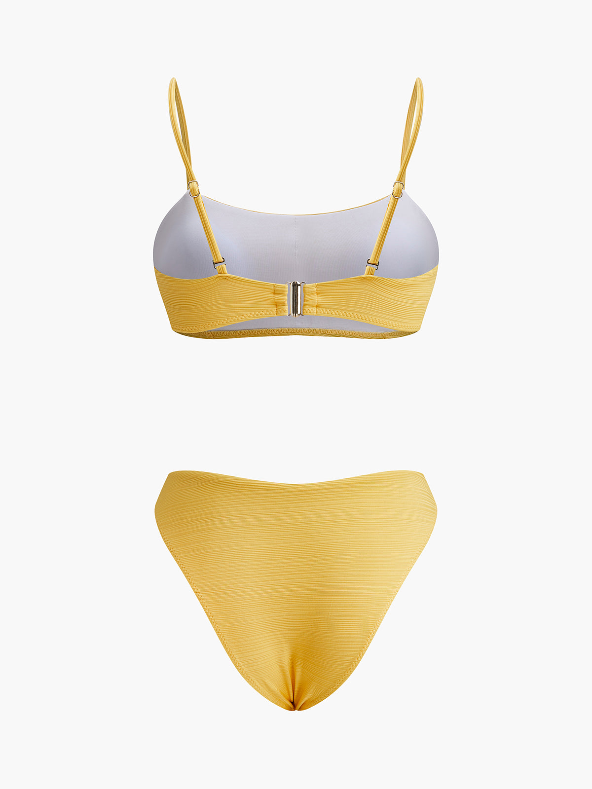 Strukturiertes Bikini-Set mit U-Boot-Ausschnitt