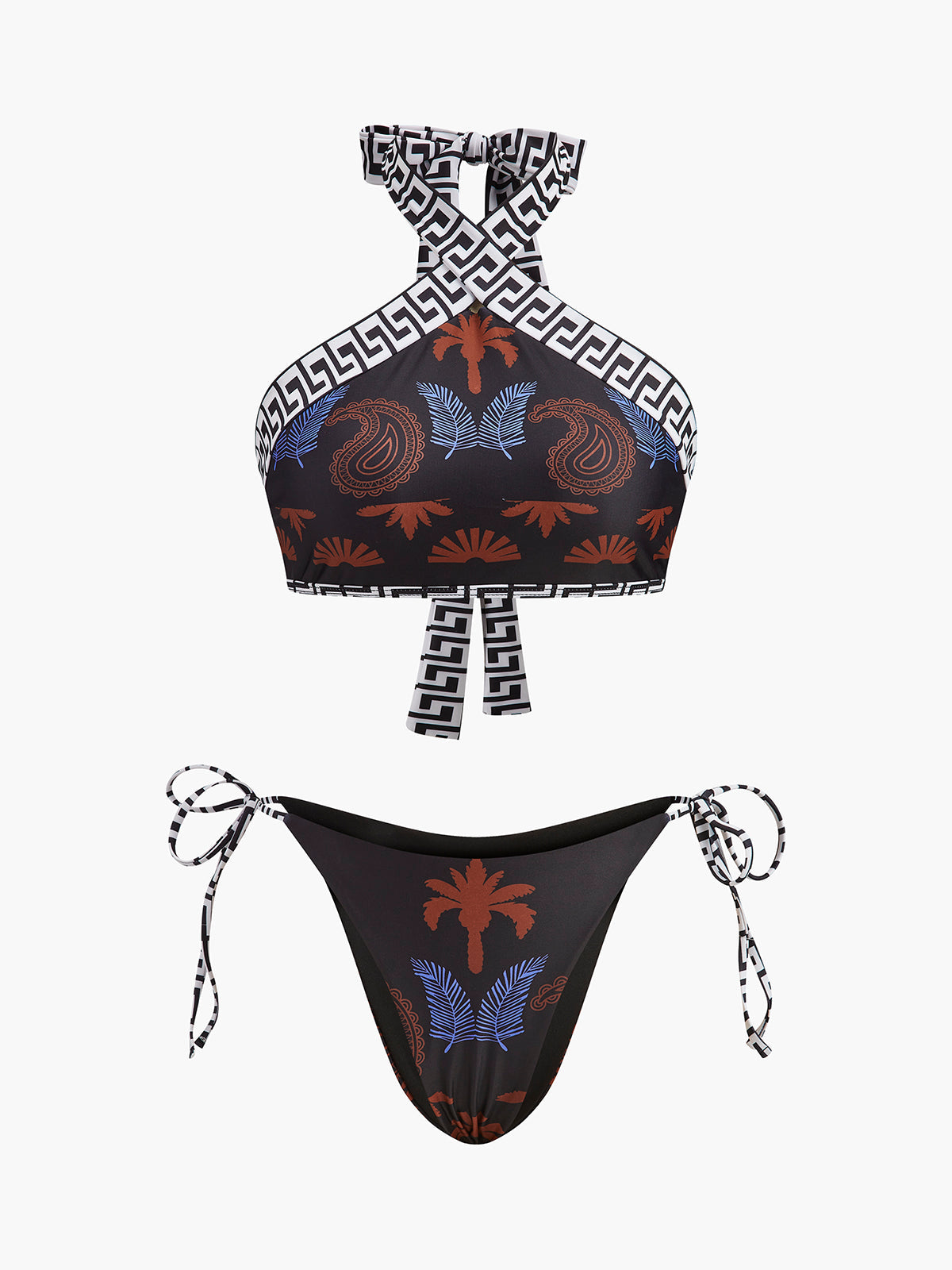 Haut de bikini bohème dos-nu à nouer