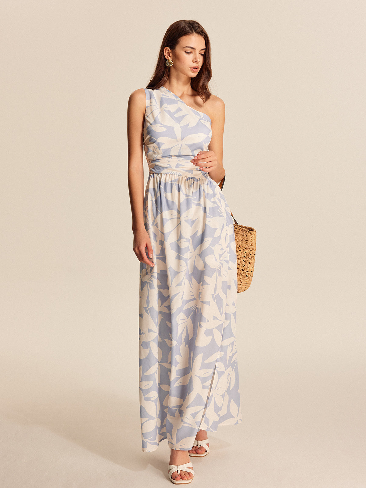 One-Shoulder Floral Dress