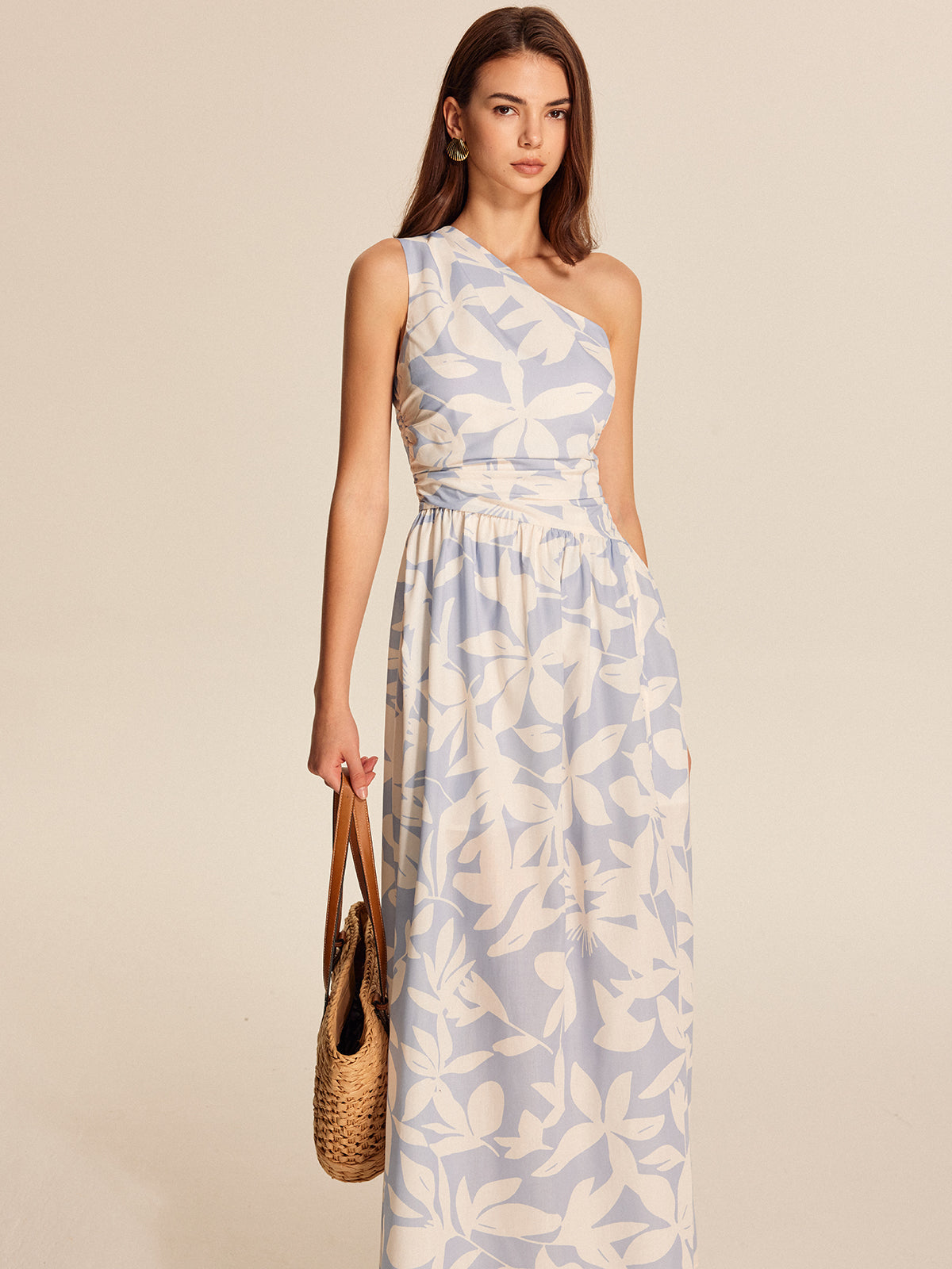 Robe asymétrique fleurie