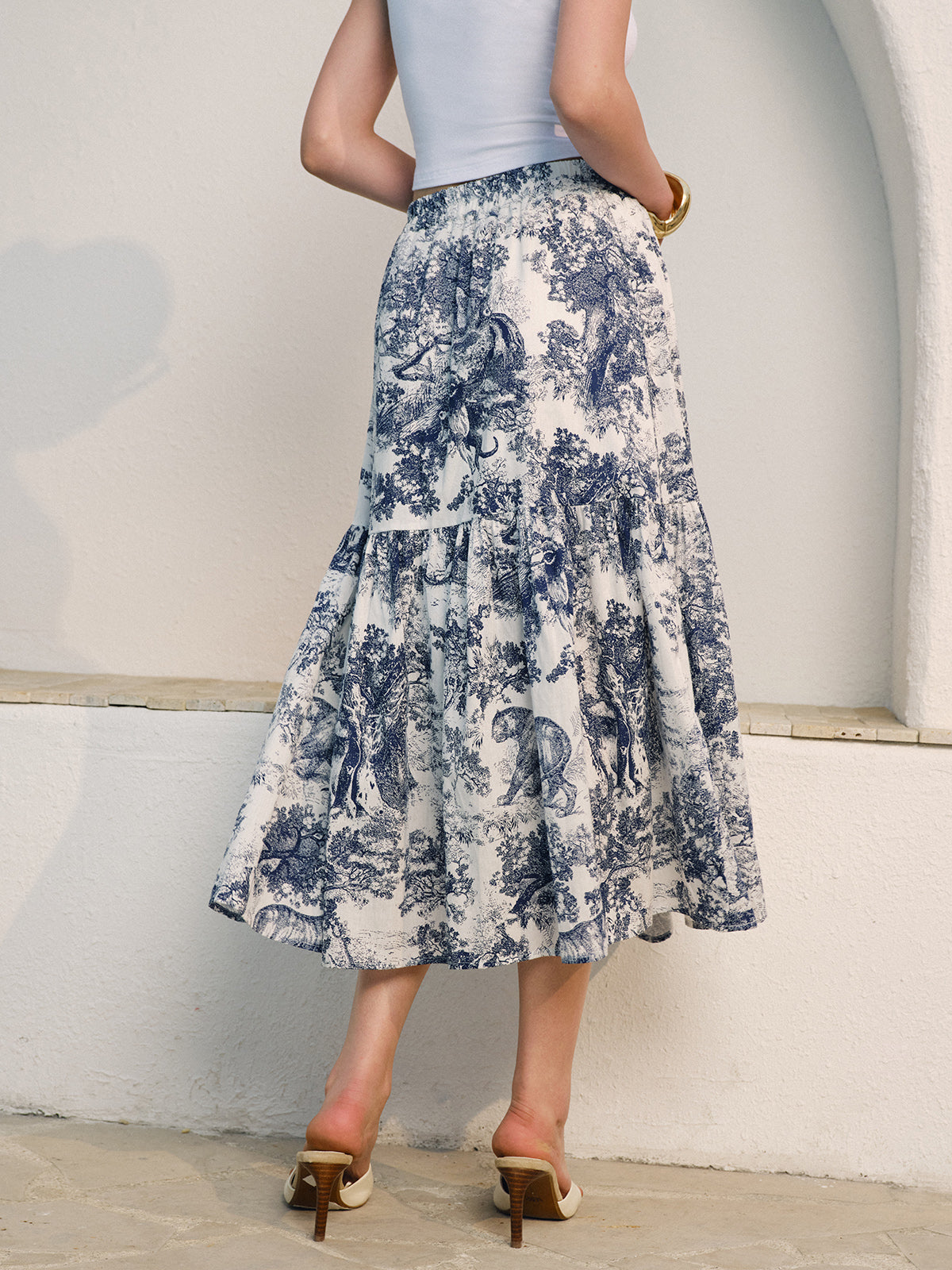 Rüschenrock mit Blumenmuster