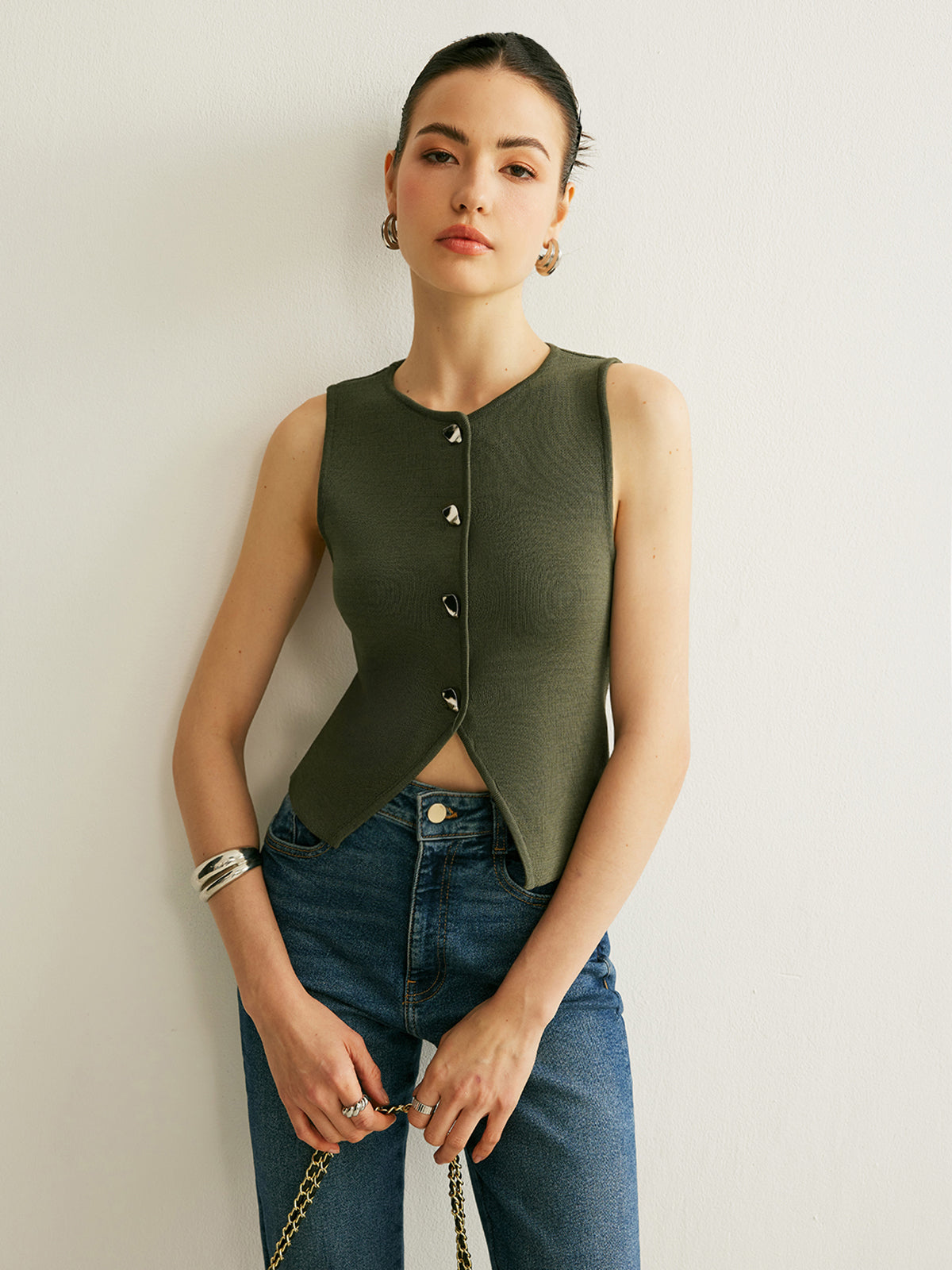 Gilet en maille boutonné