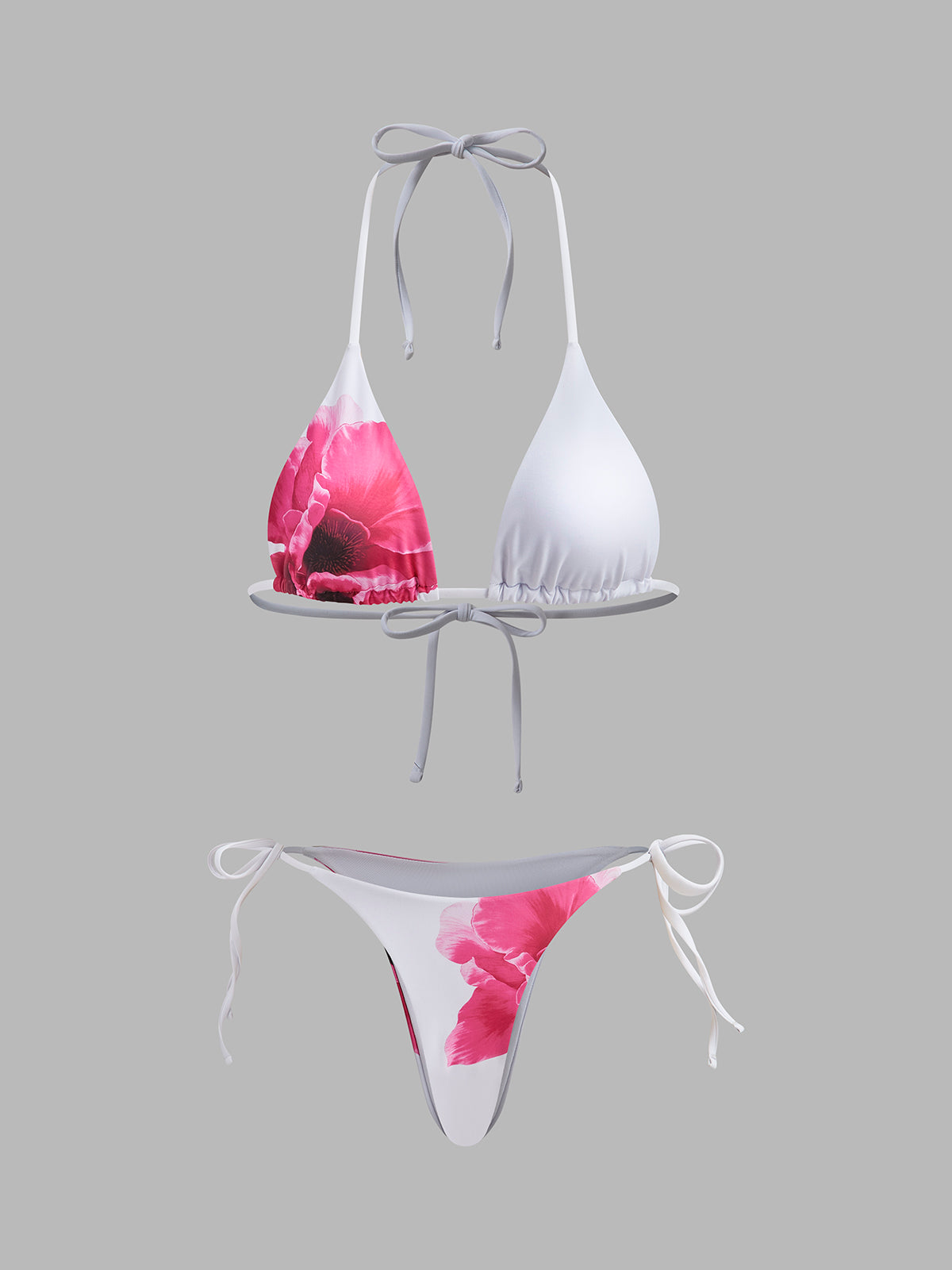 Floral Bikini Set With Semi-Sheer Skirt