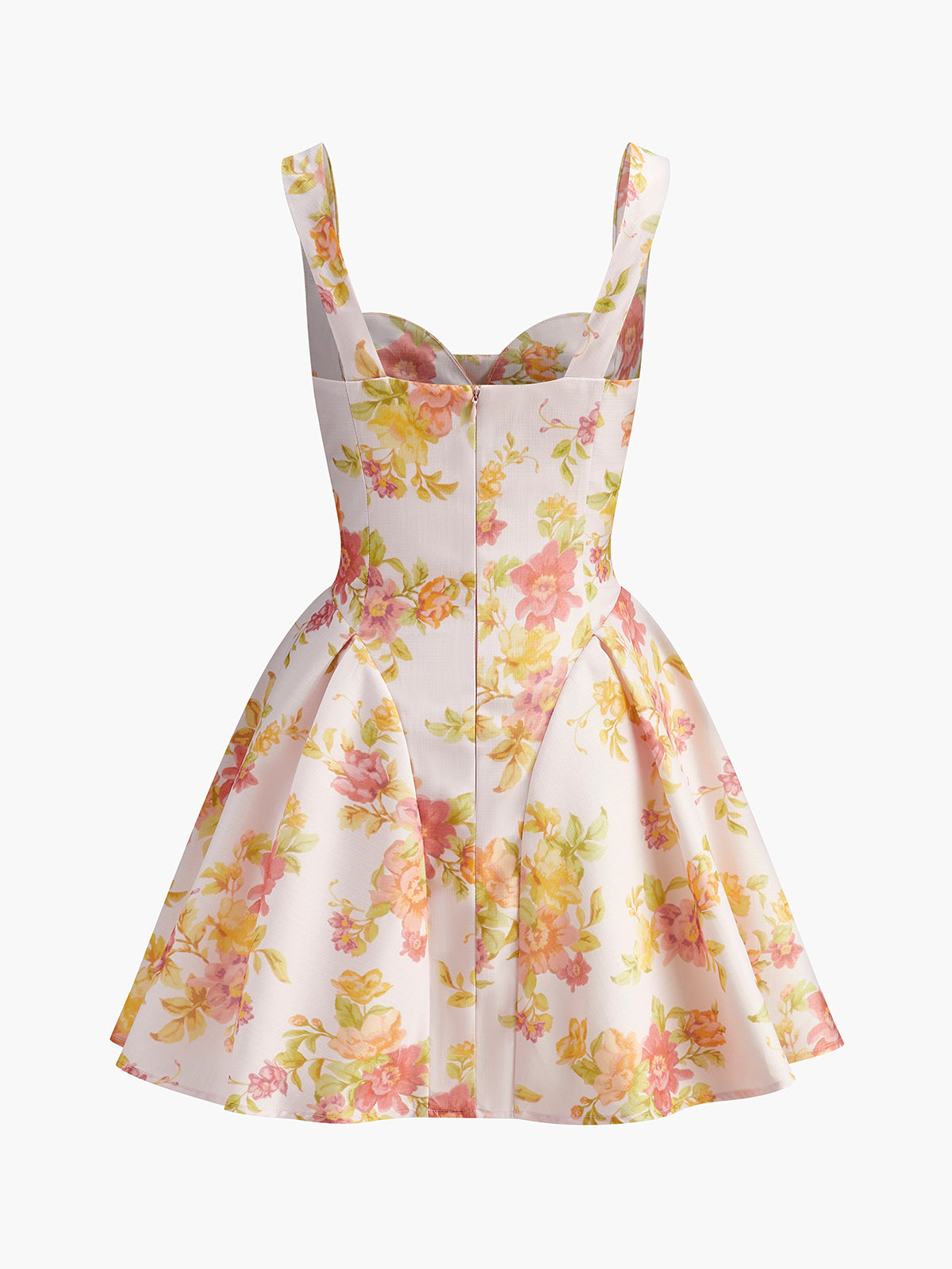 Robe sans manches à imprimé floral et décolleté cœur