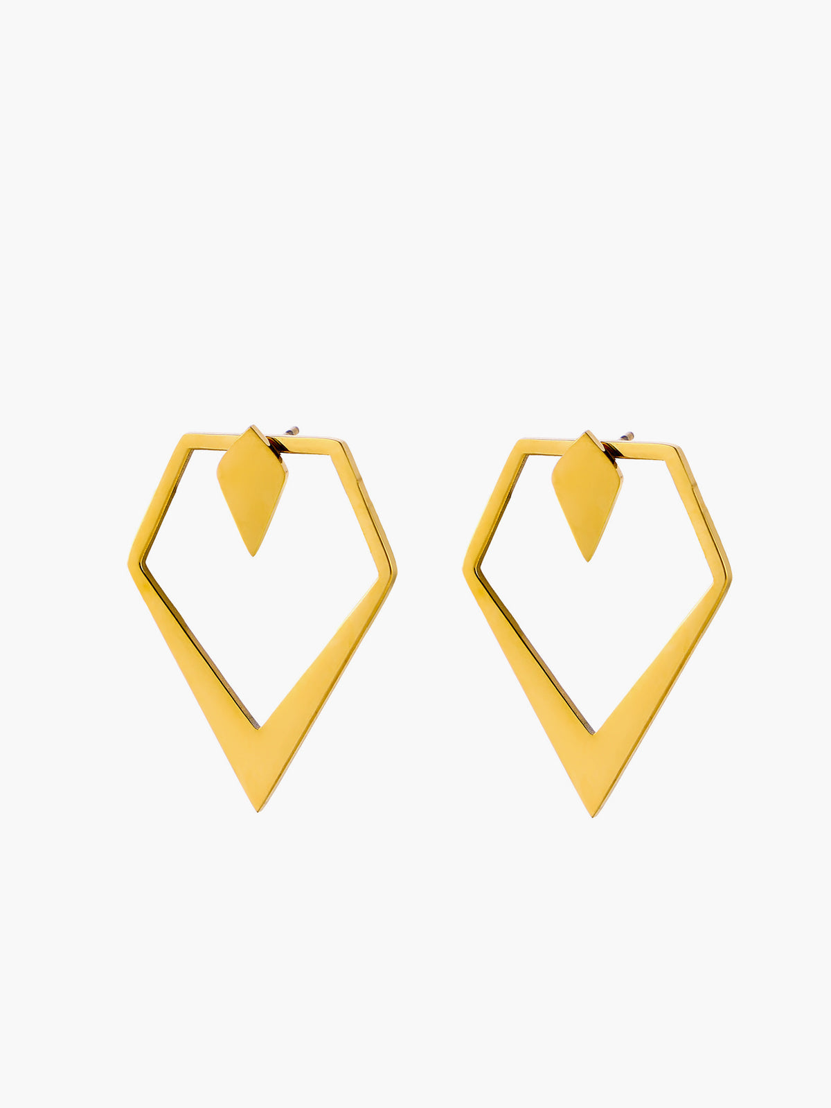 Geometrische V-förmige Goldstecker-Ohrringe