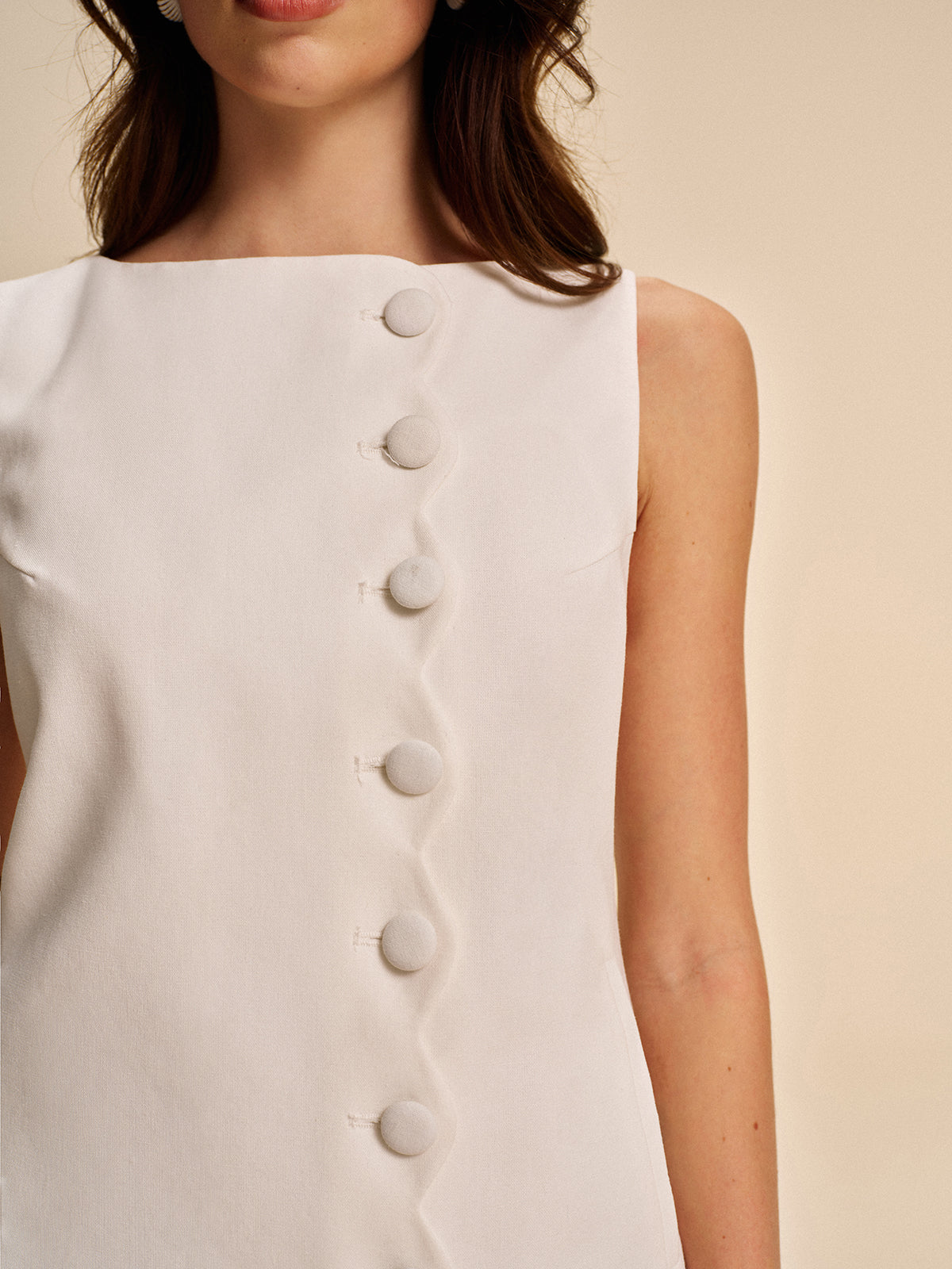 Robe trapèze boutonnée