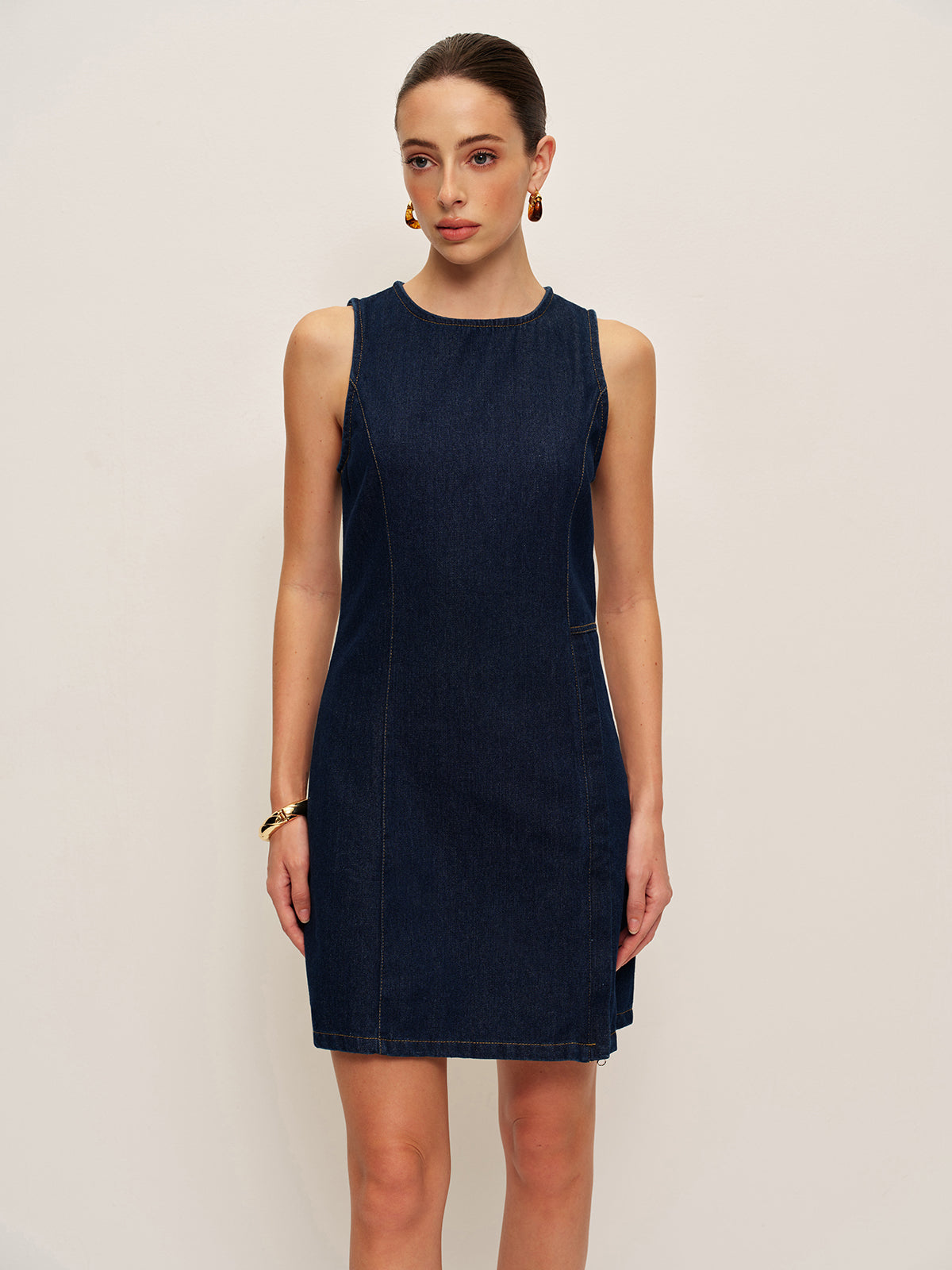 Jeans-Shiftkleid ohne Gürtel