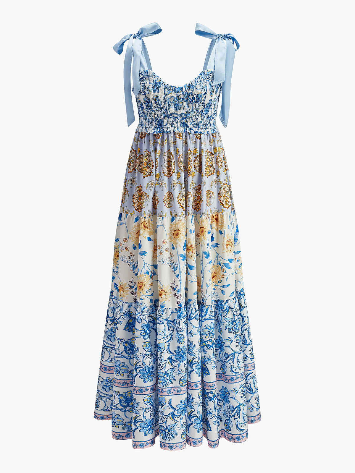 Kleid mit Blumenmuster und Bindeträgern