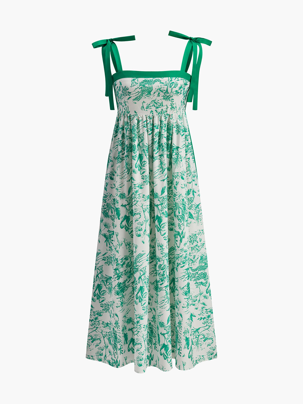 Robe fleurie contrastante à nouer aux bretelles