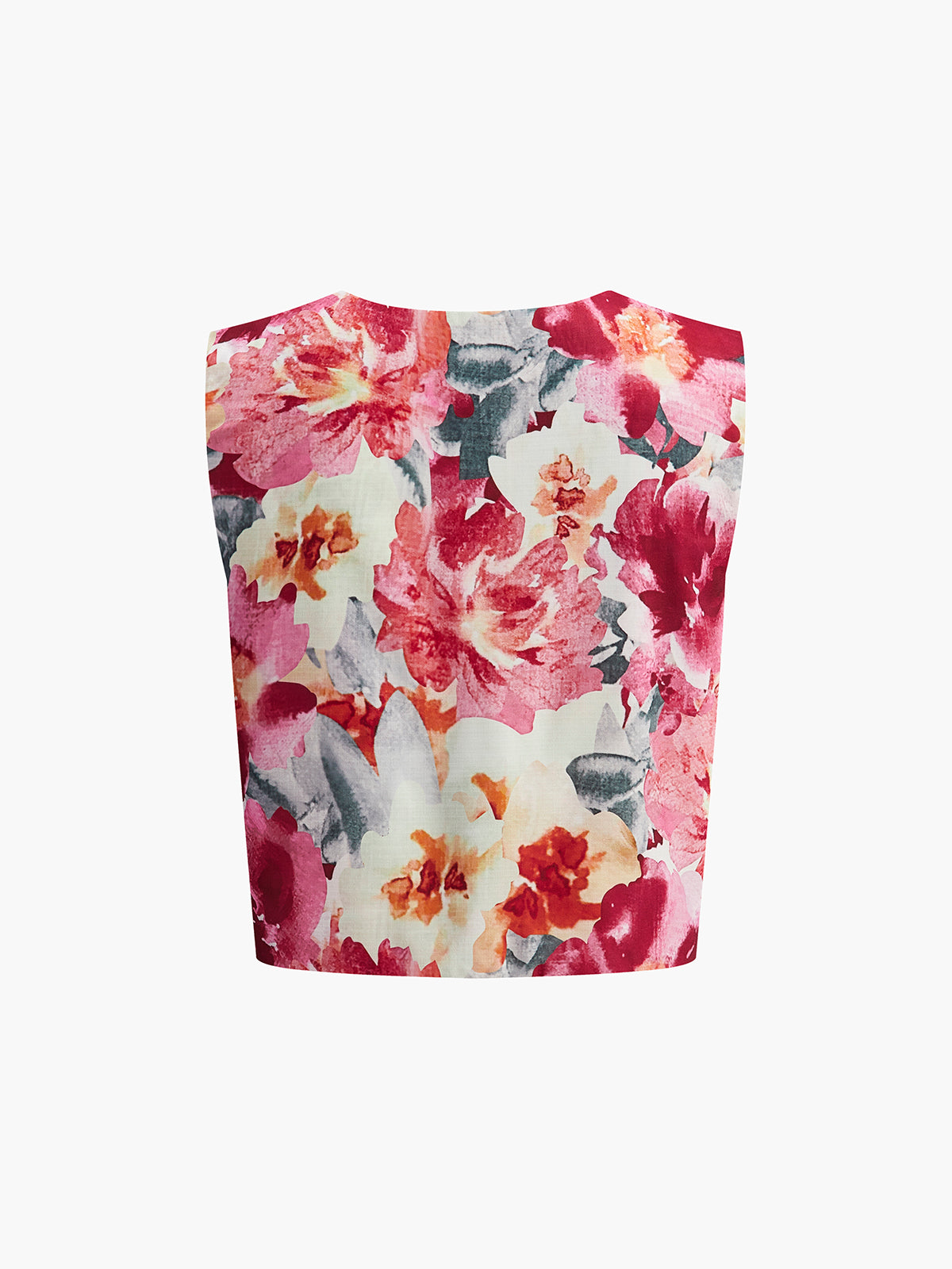 Ensemble short sans manches à imprimé floral