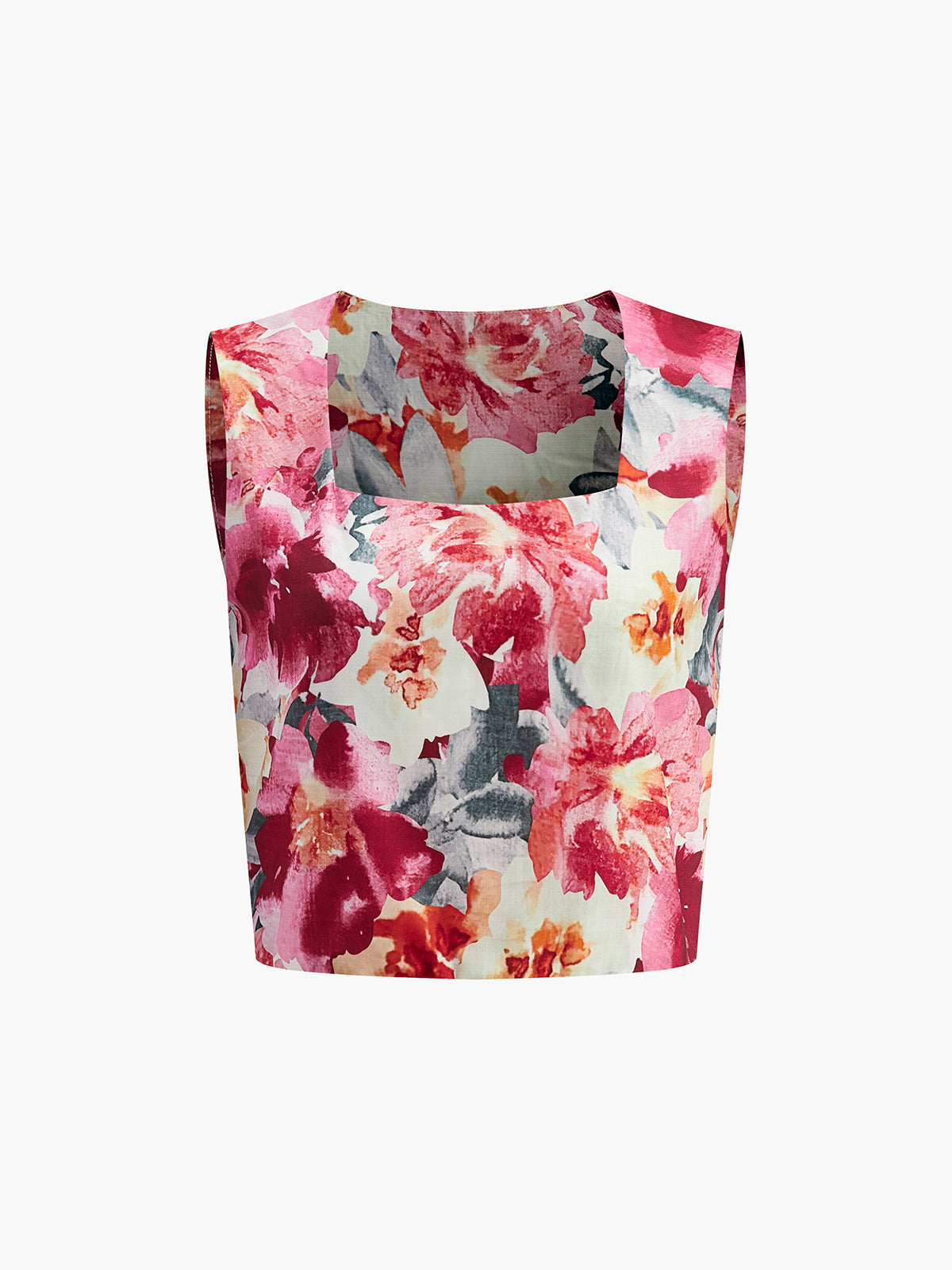 Ensemble short sans manches à imprimé floral