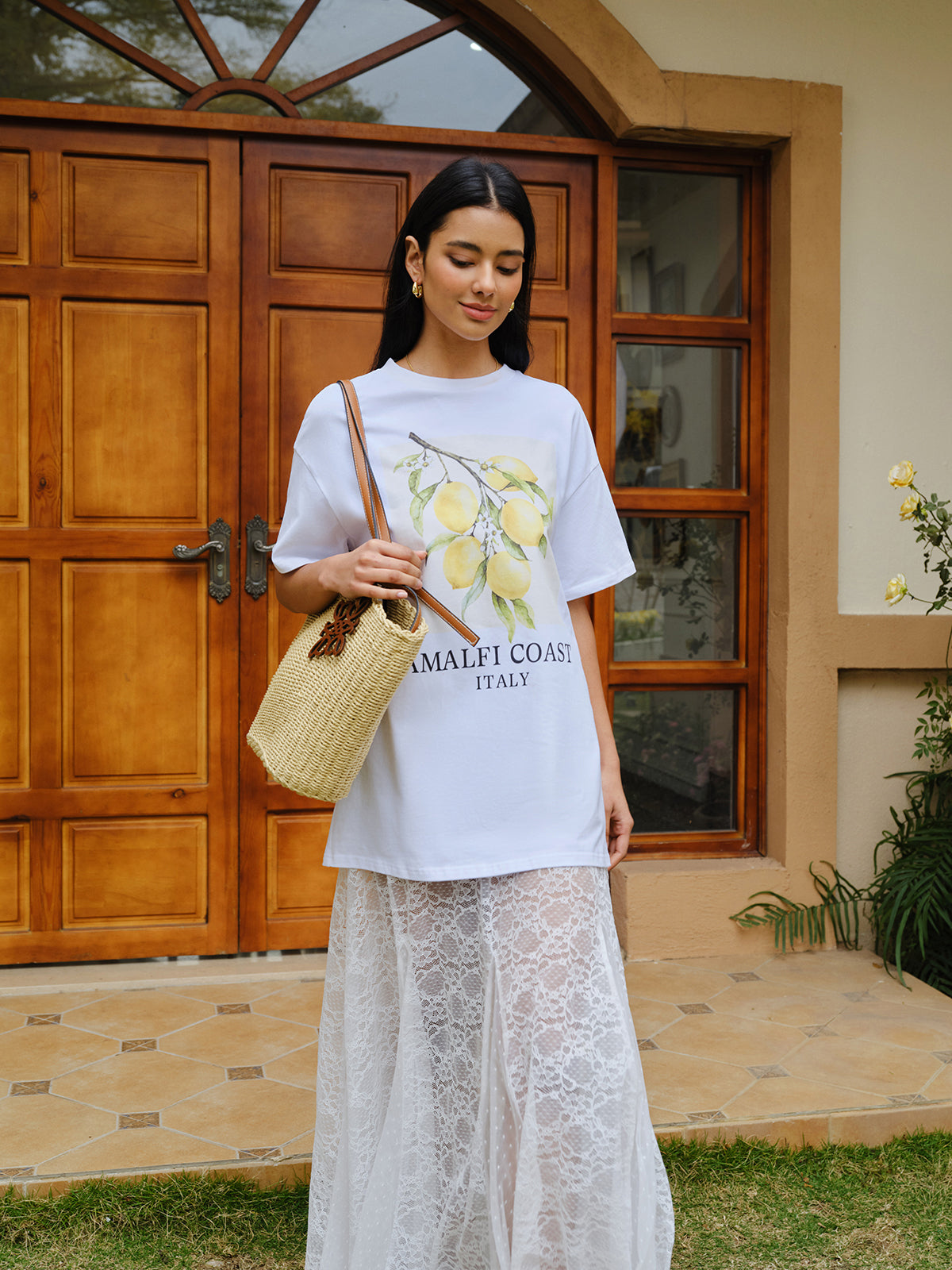 Oversized T-Shirt aus bedruckter Baumwolle