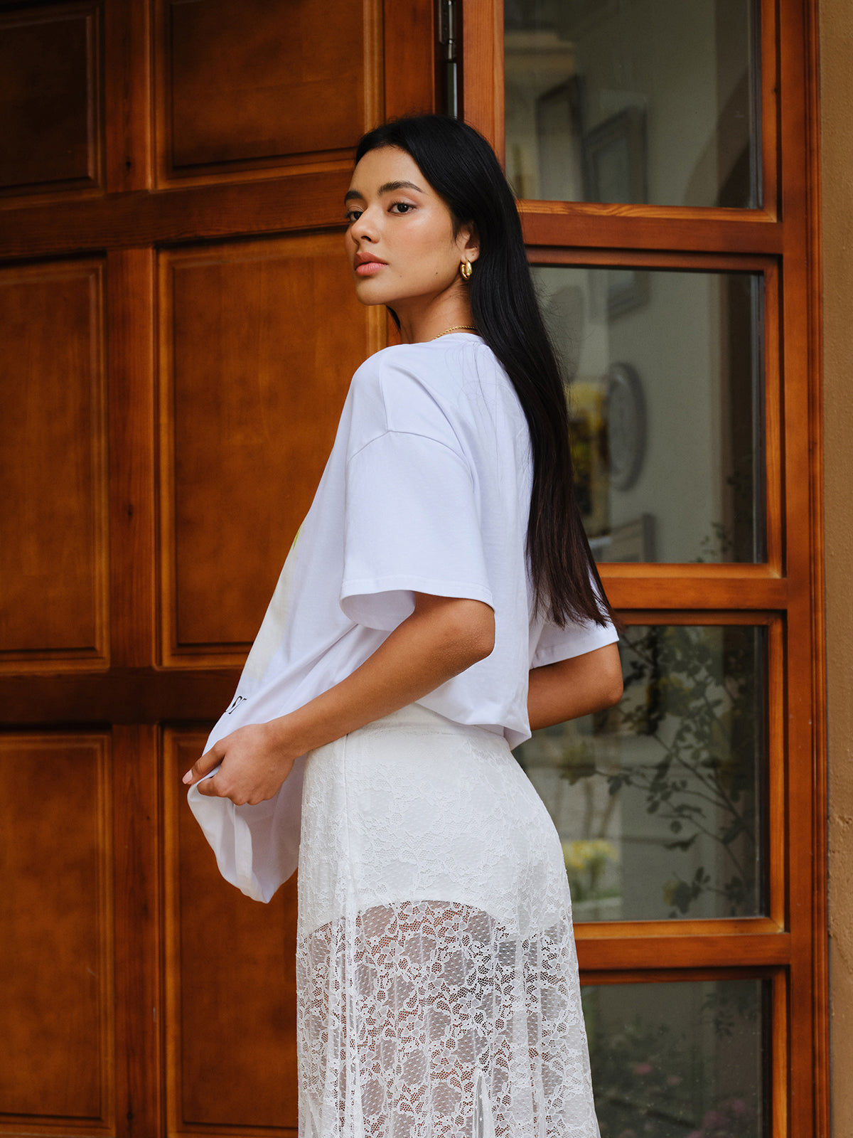 Cotton Print Oversized T-Shirt