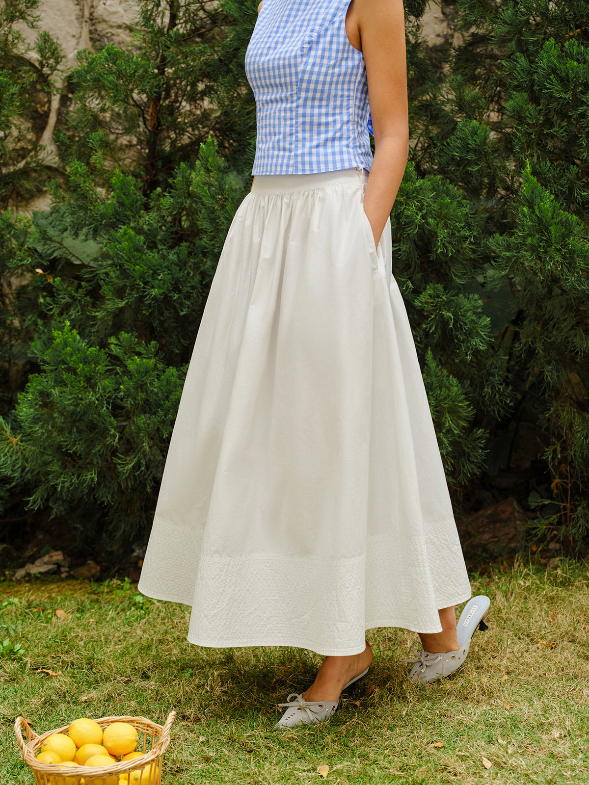 Jupe évasée taille haute