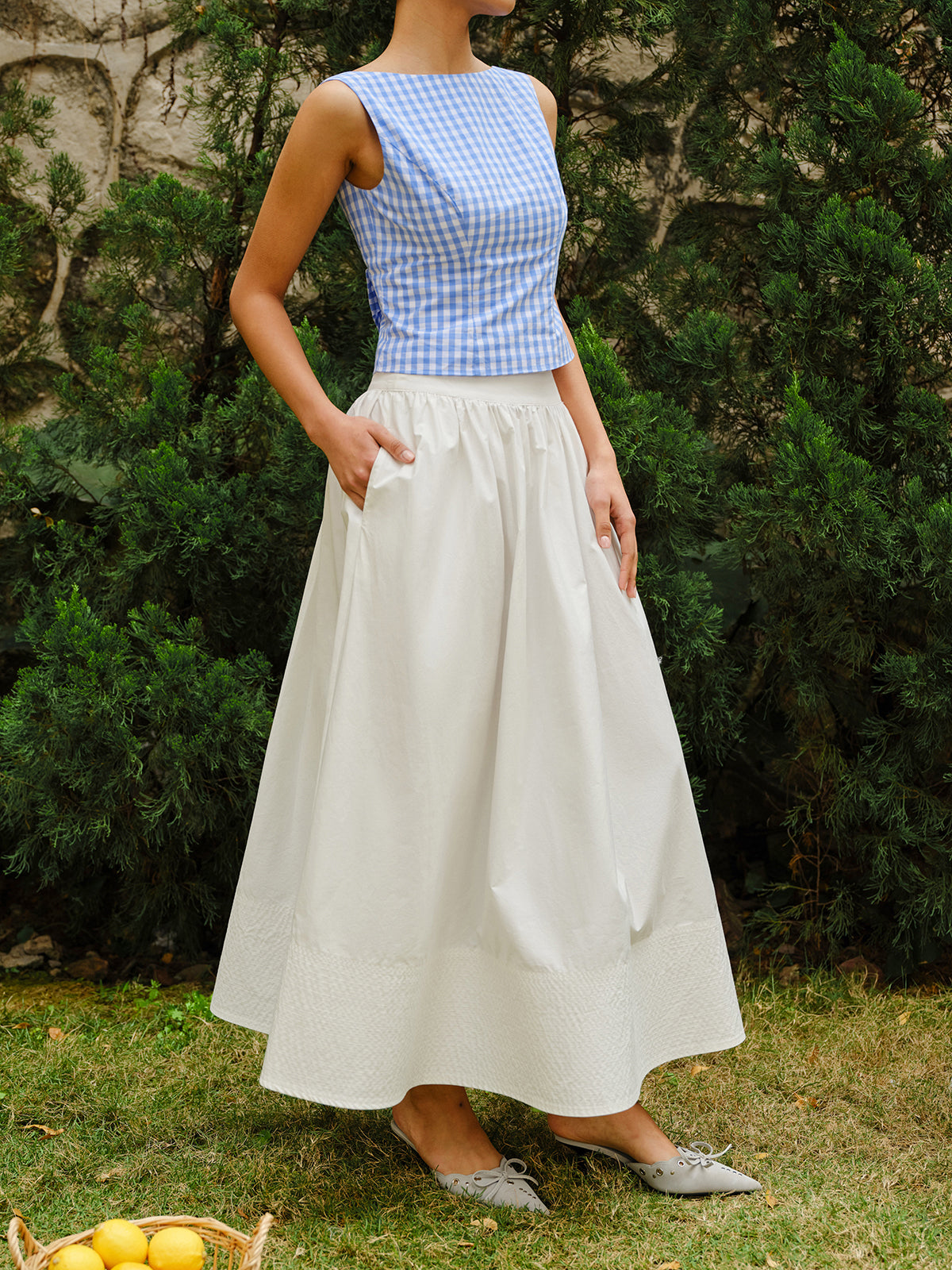 Jupe évasée taille haute