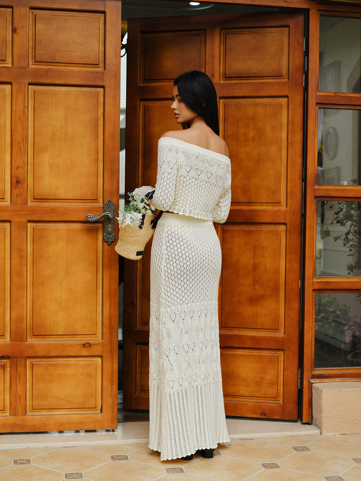 Cotton Crochet Sweater Skirt