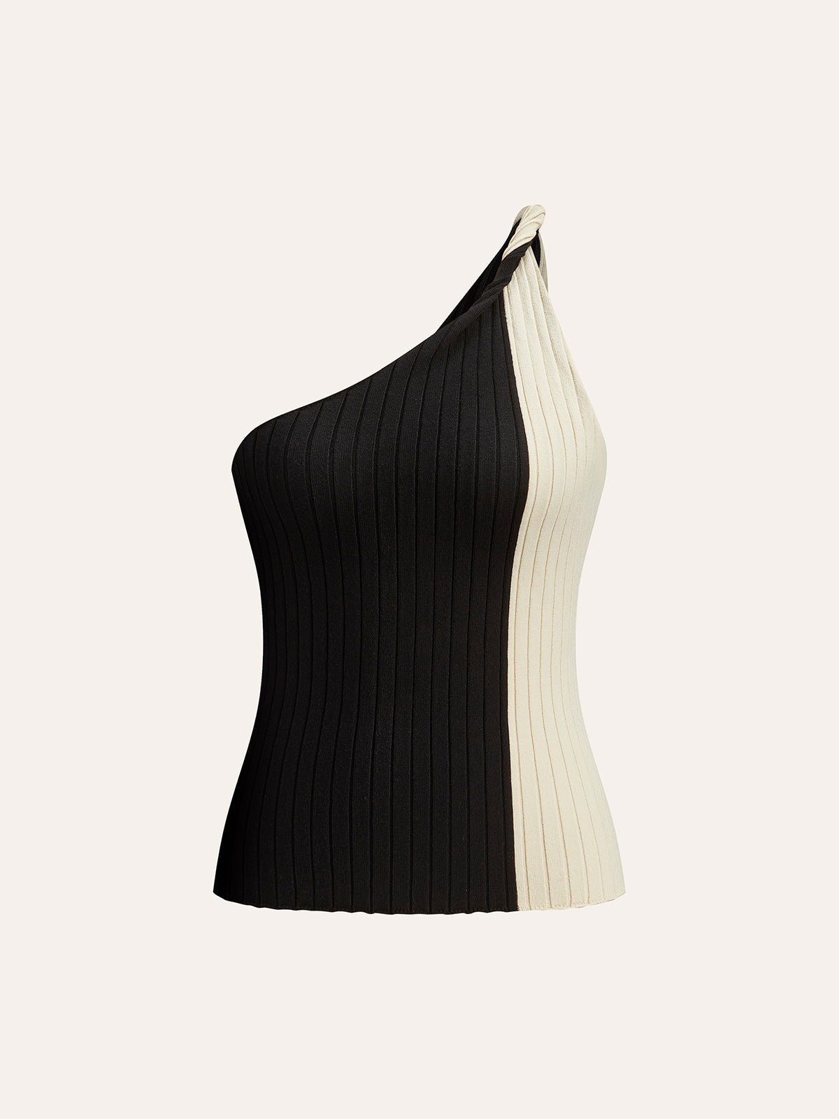 Farbblock-One-Shoulder-Top