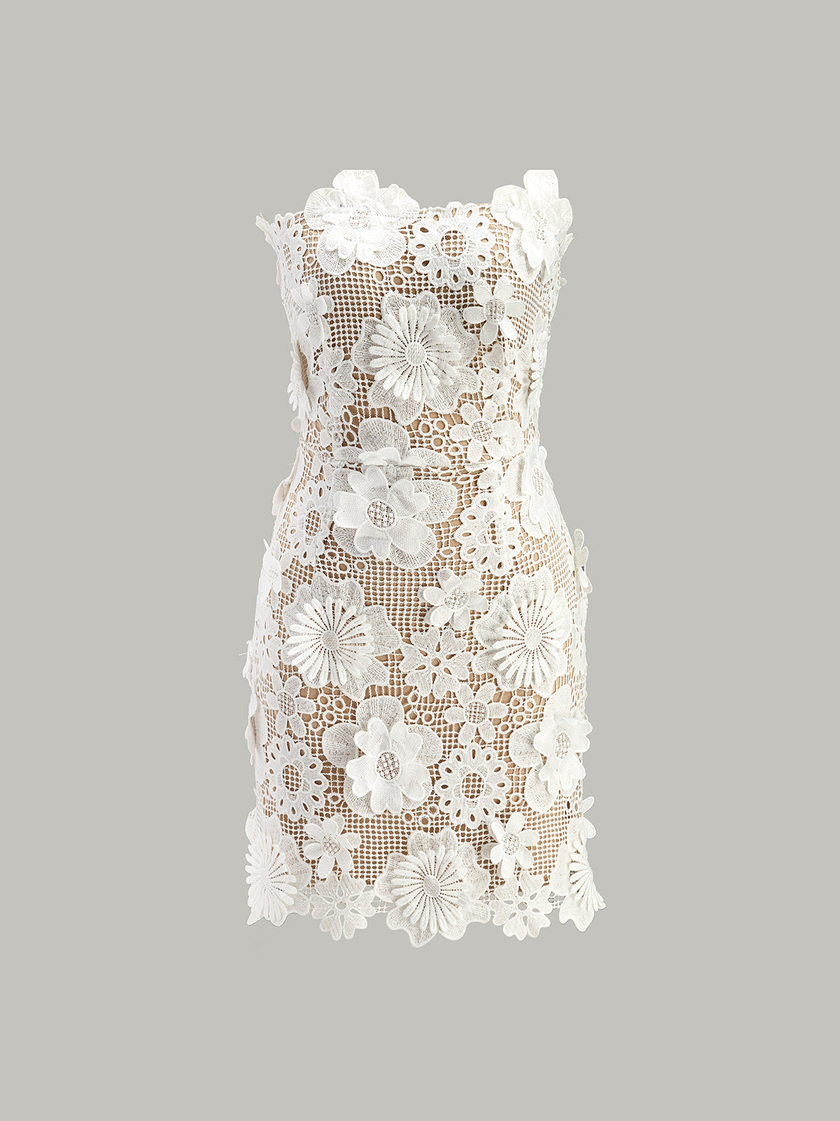 Robe bustier en dentelle florale 3D