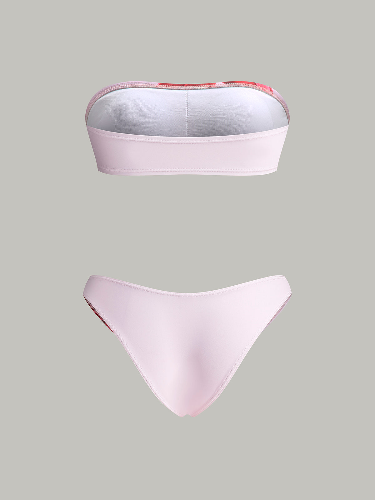 Blumenmuster-Bandeau-Bikini mit Wickelrock