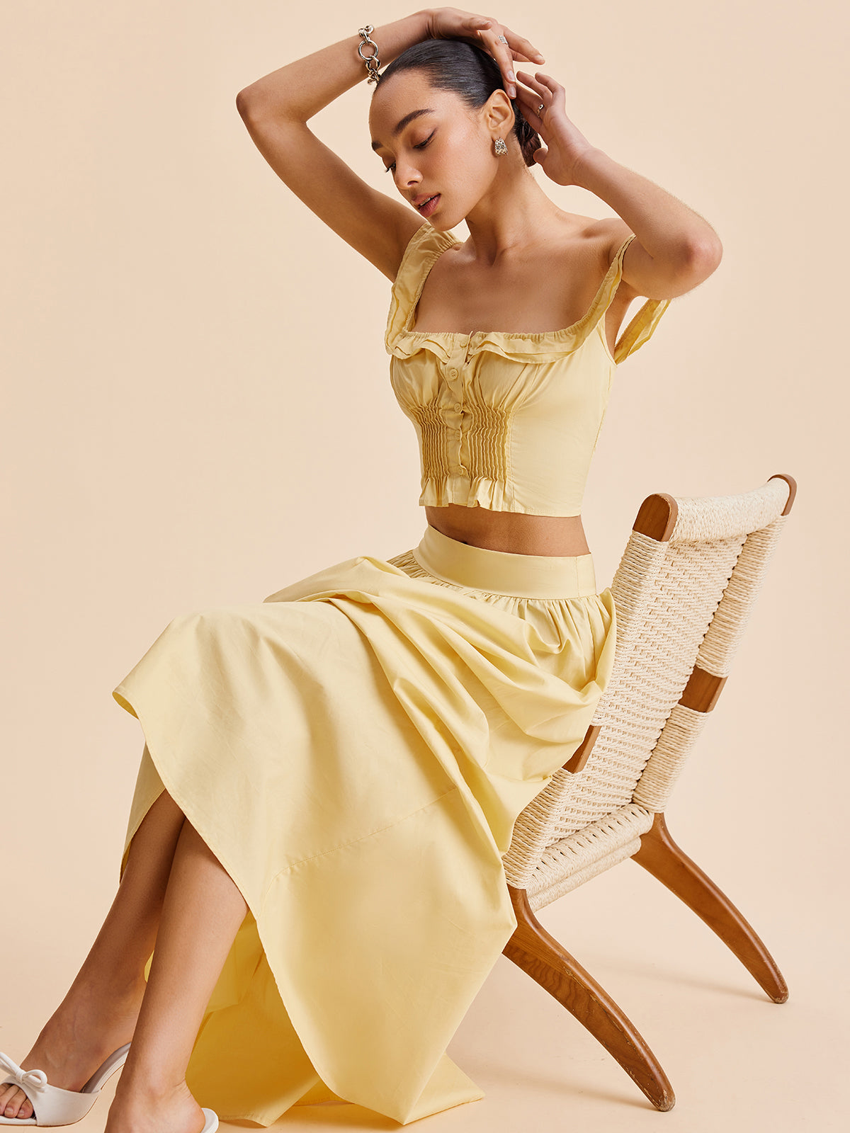 Ensemble jupe et haut court à volants