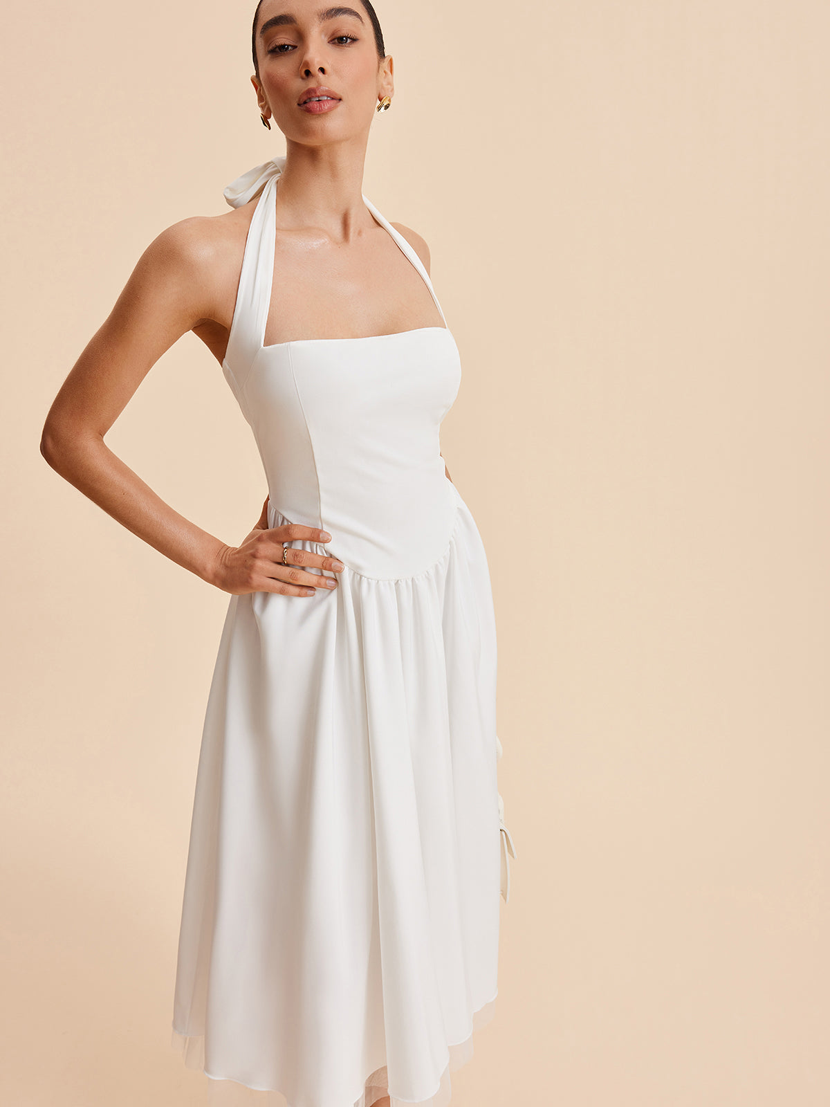 Halter Backless Zipper Sleeveless Dress