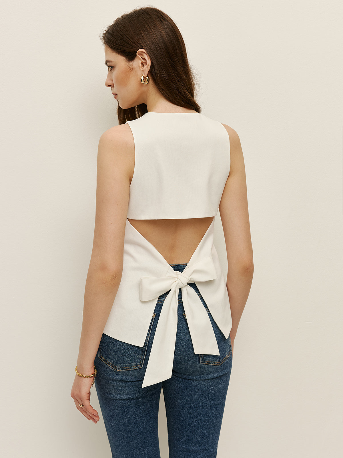 Bow Back Detail Sleeveless Top
