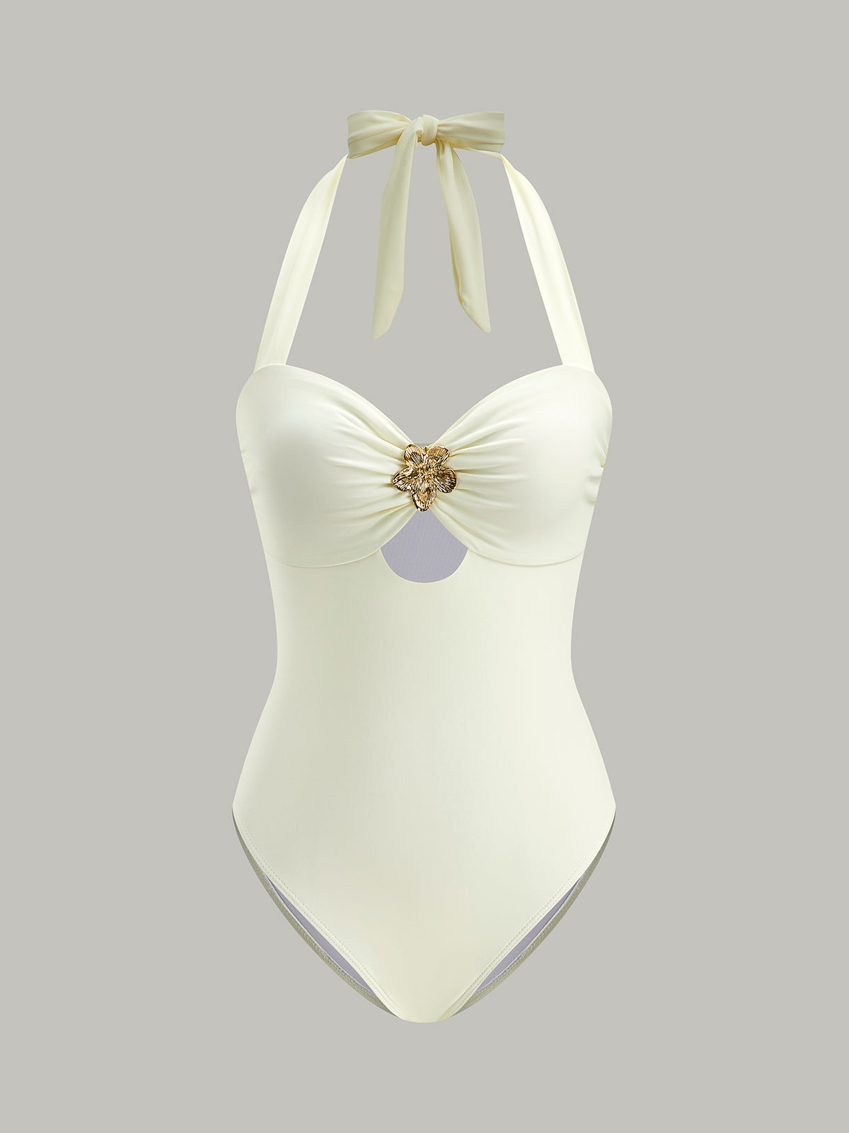 Maillot de bain une pièce licou à nœud papillon