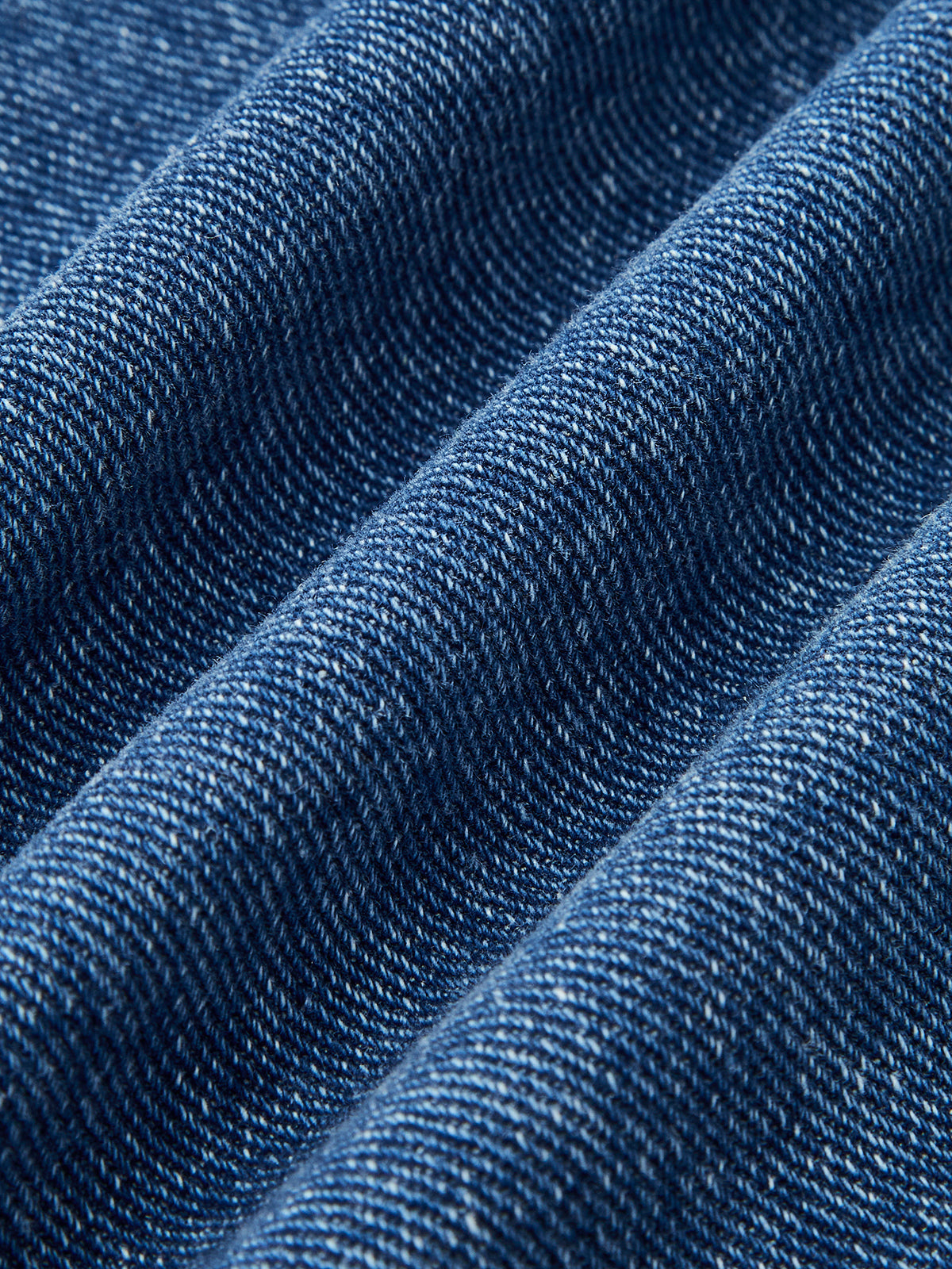 Denim Belted Button-Front Pleated Dress