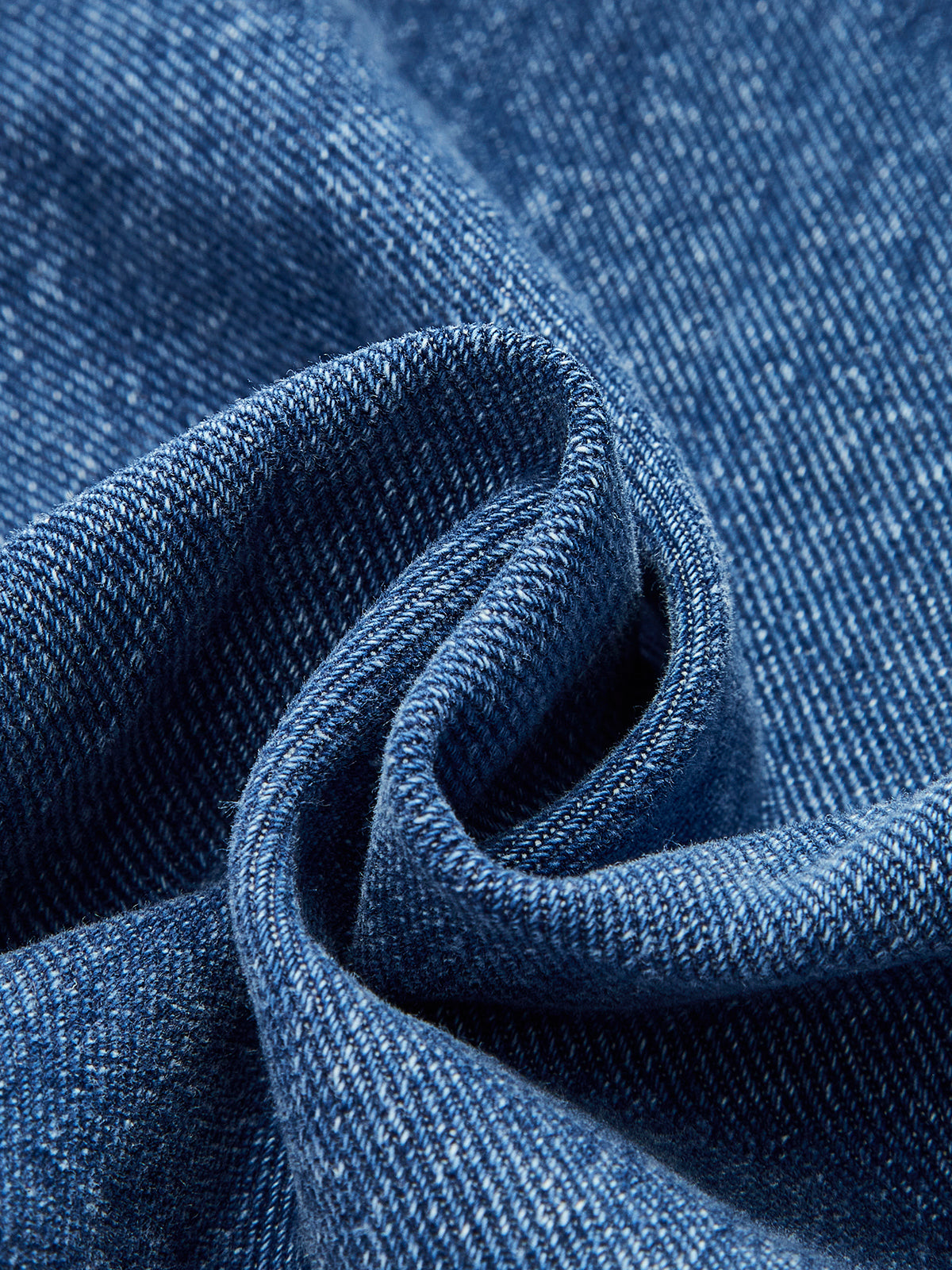 Denim Belted Button-Front Pleated Dress