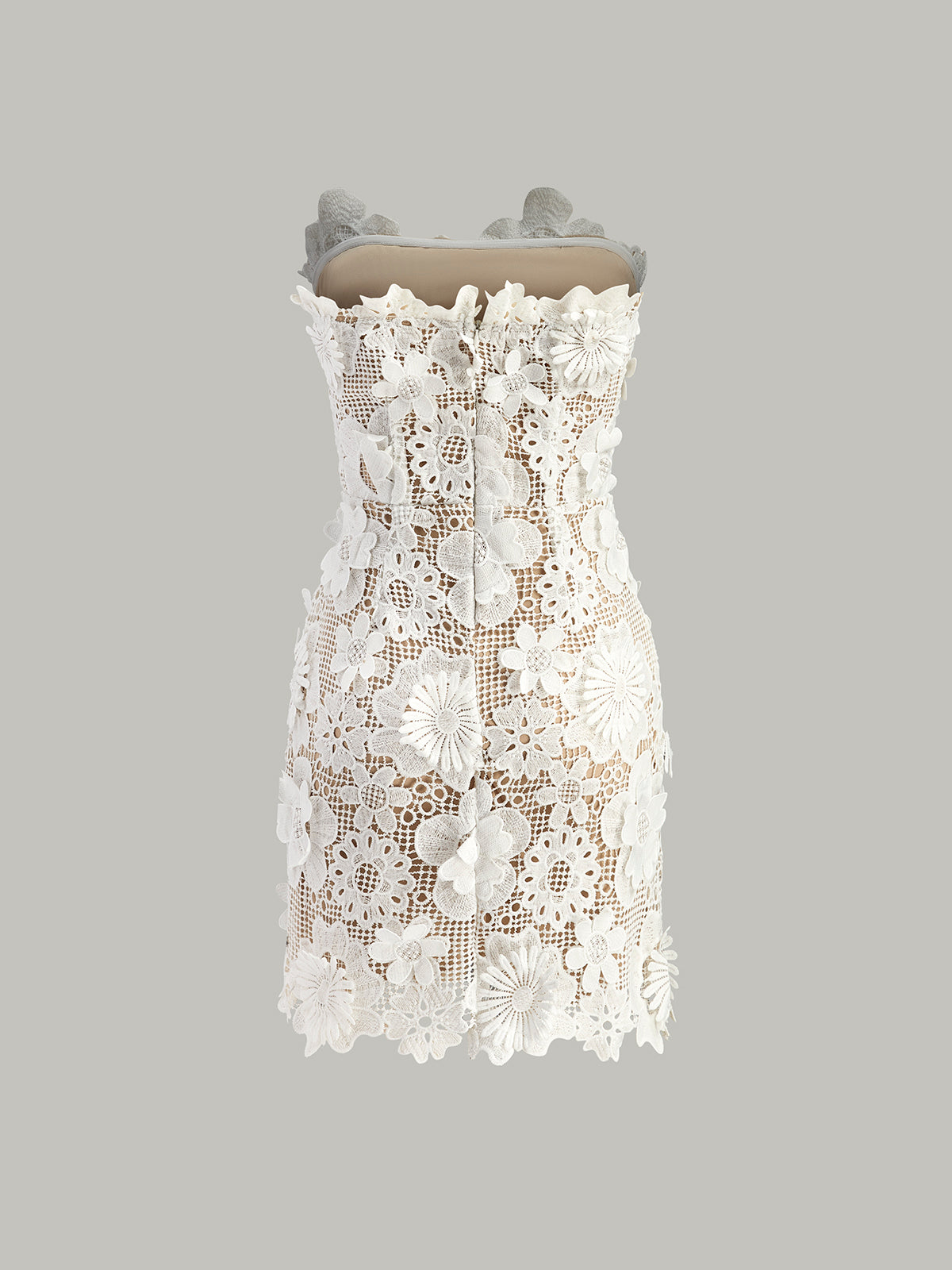 Robe bustier en dentelle florale 3D